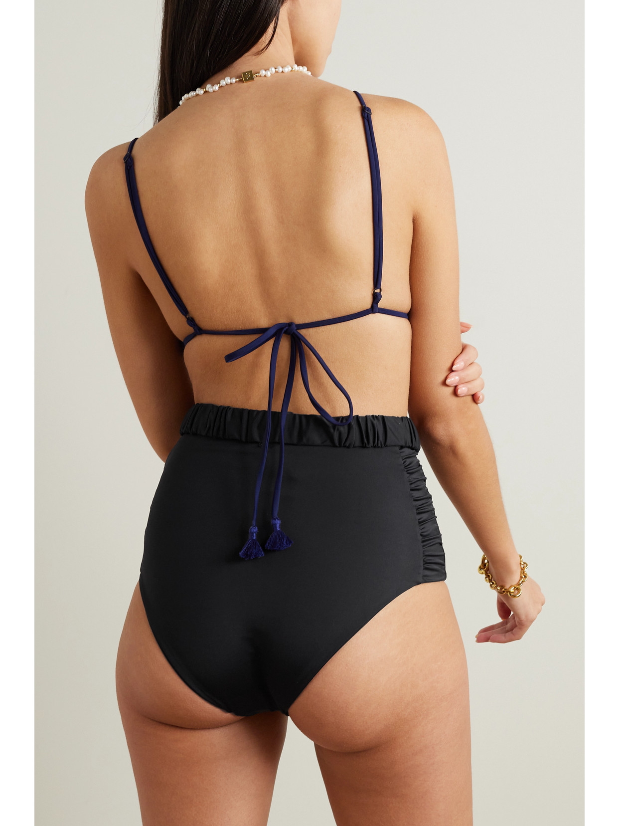 Johanna Ortiz + Net Sustain Belted Bikini Briefs In Black