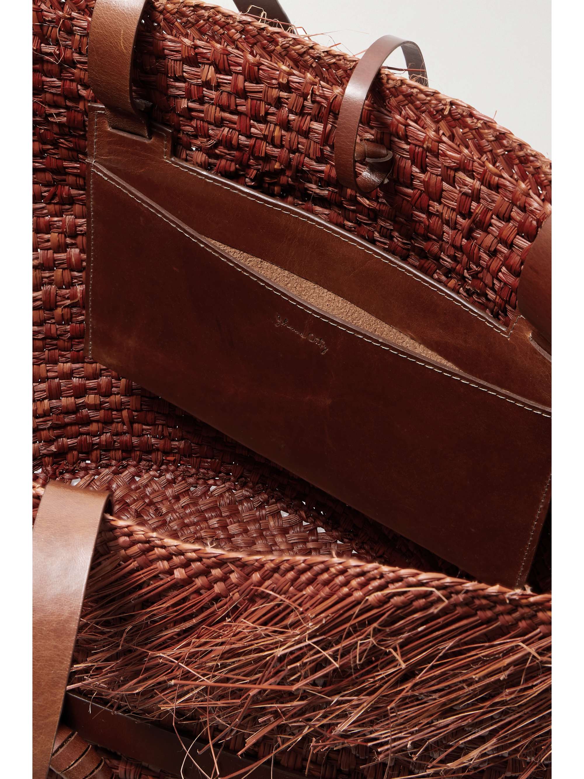 JOHANNA ORTIZ + NET SUSTAIN leather-trimmed fringed woven