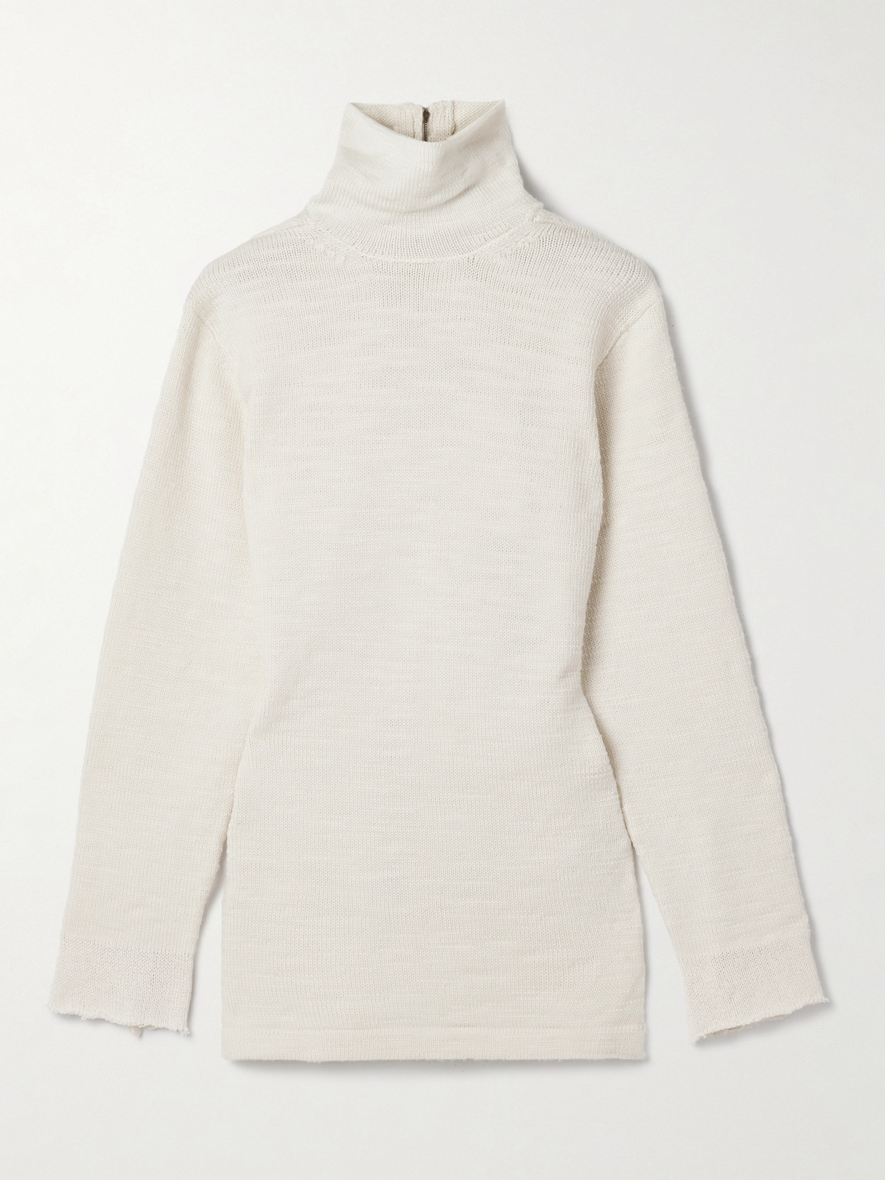 Maison Margiela Wool-blend Turtleneck Cardigan In White