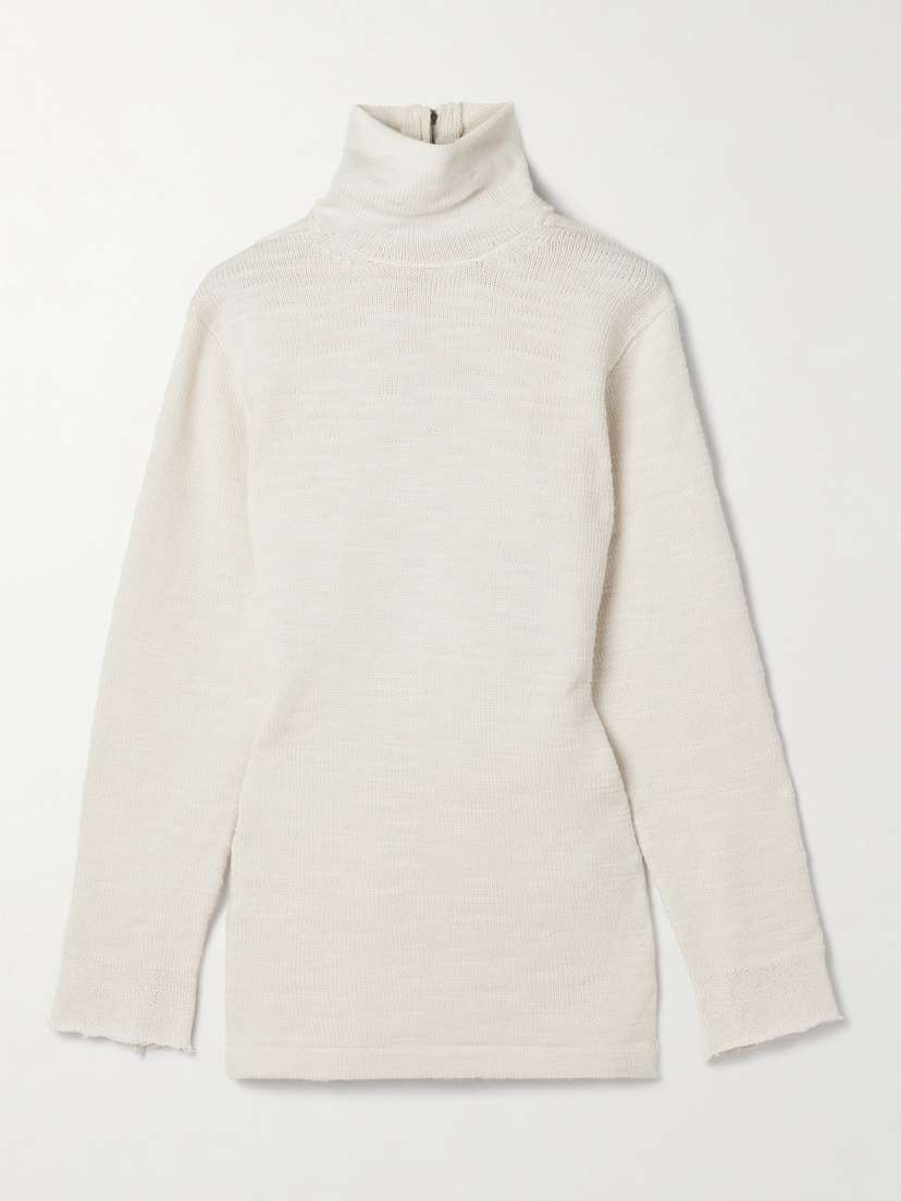 Maison Margiela Wool-blend Turtleneck Cardigan