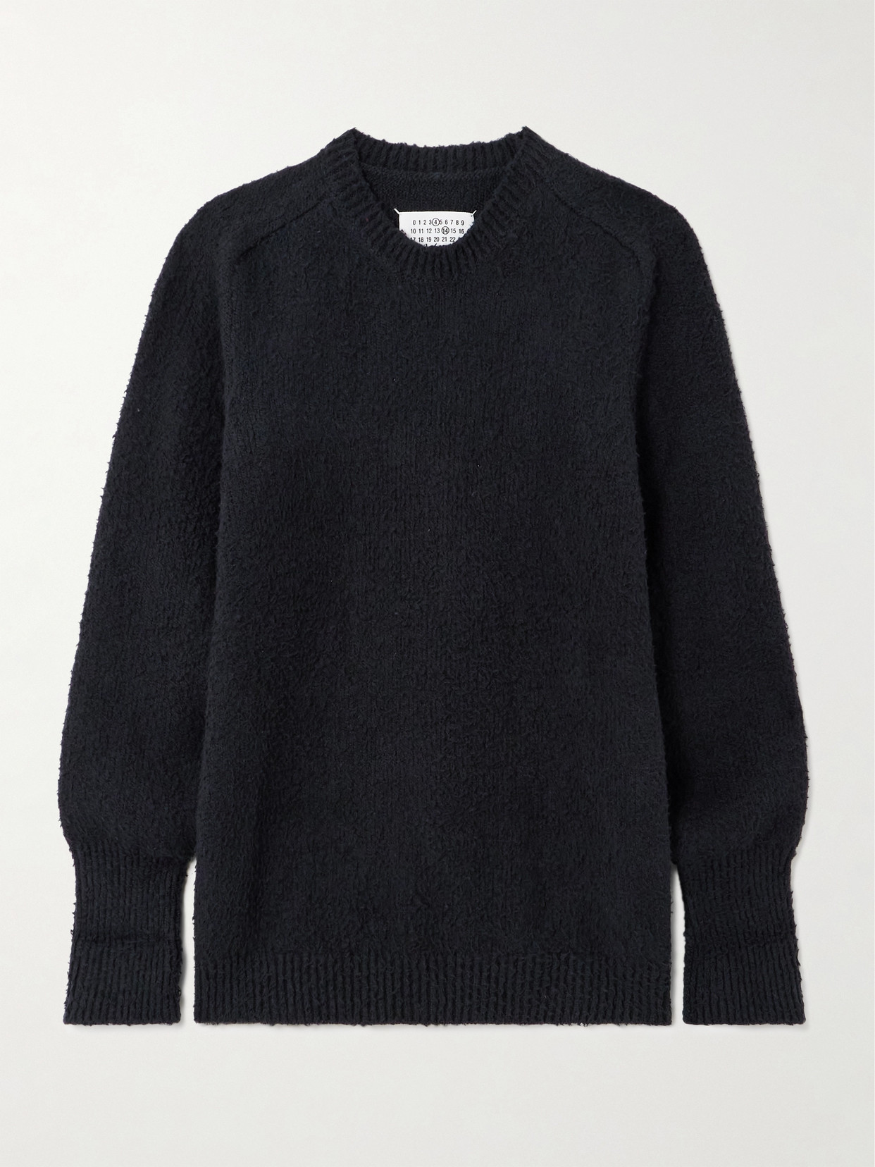 Shop Maison Margiela Brushed Cotton-blend Sweater In Black