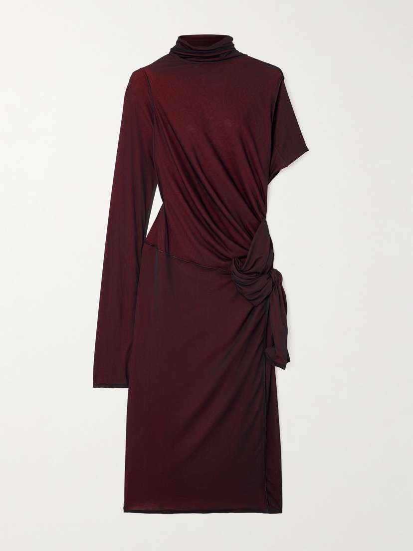 Maison Margiela Asymmetric Knotted Jersey Midi Dress