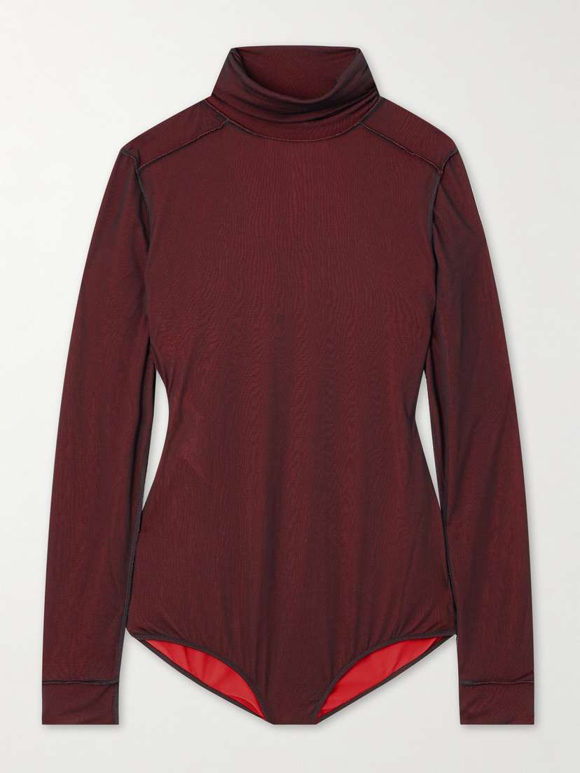 Maison Margiela Layered Jersey Turtleneck Bodysuit