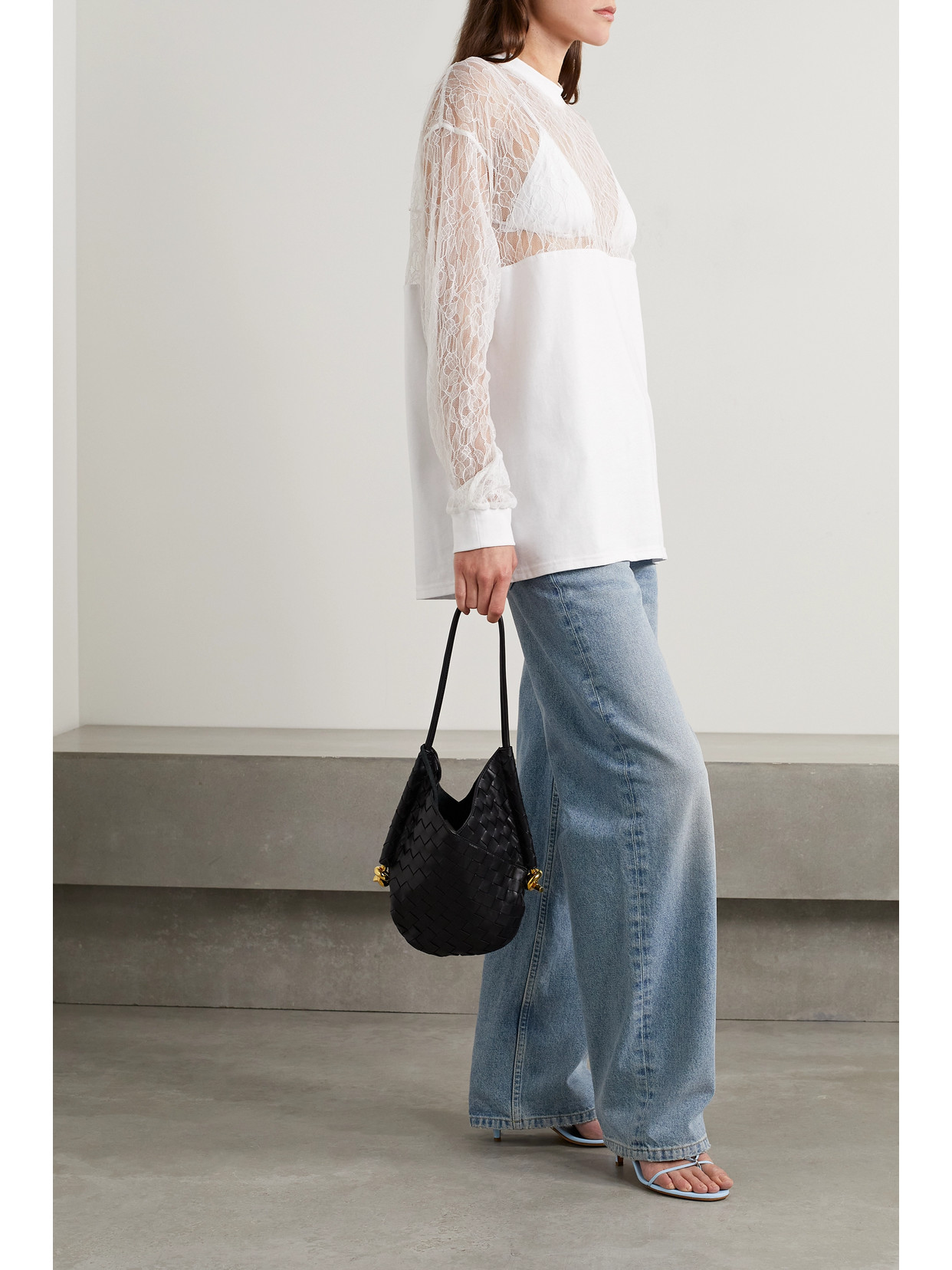 The Bobbi Cotton-Jersey And Lace Top