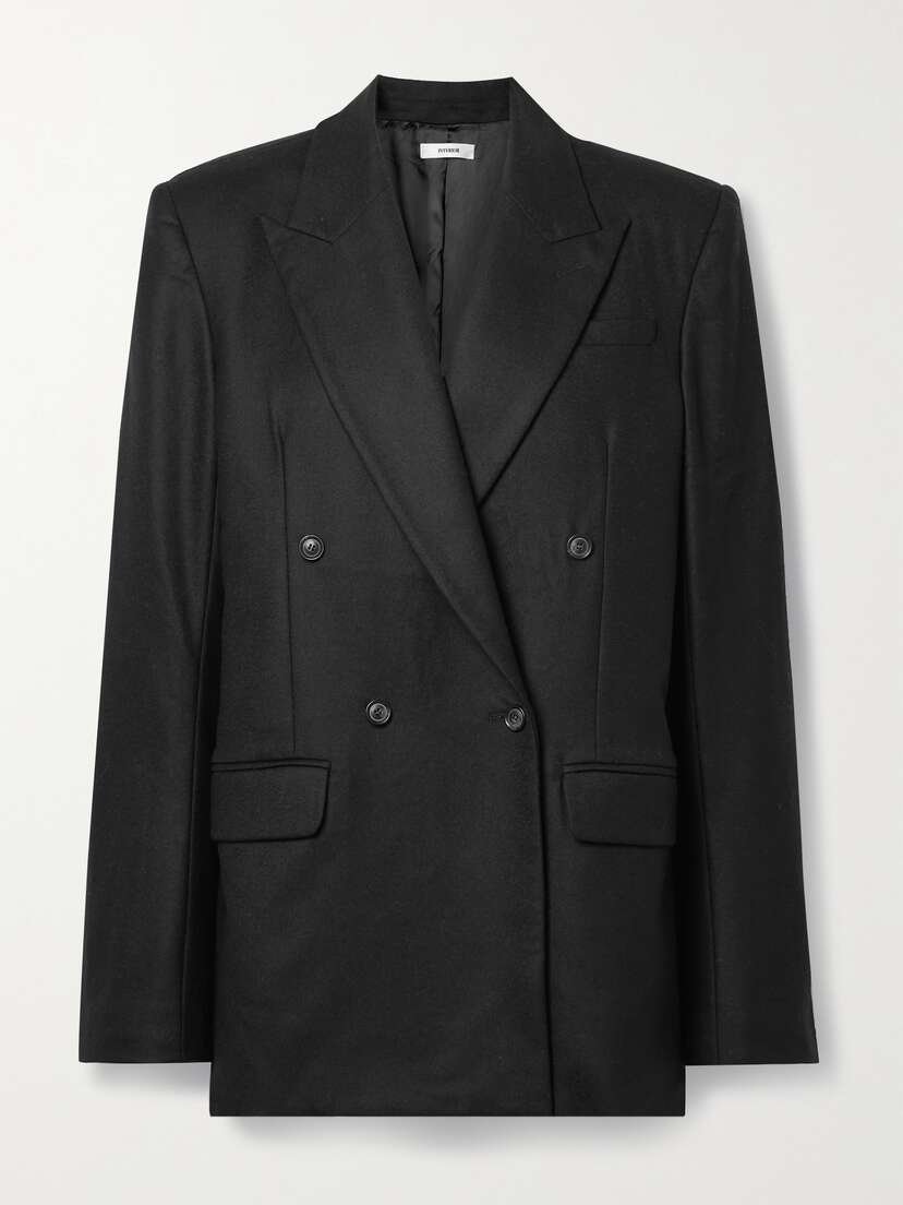 Interior The Ren Double-breasted Wool-twill Blazer
