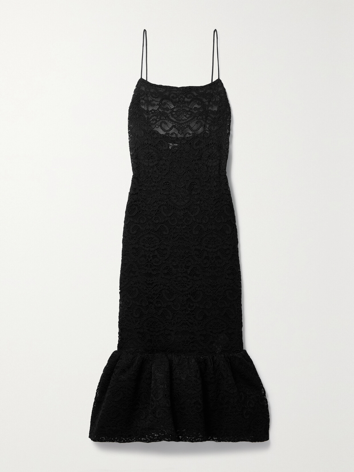 Interior - The Esther Corded Lace Midi Dress - Black
