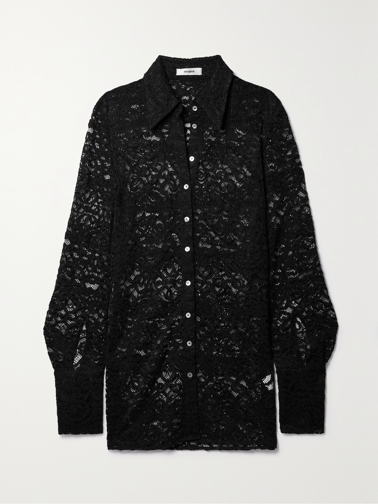 Shop Interior The Emma Corded Lace Shirt In Black