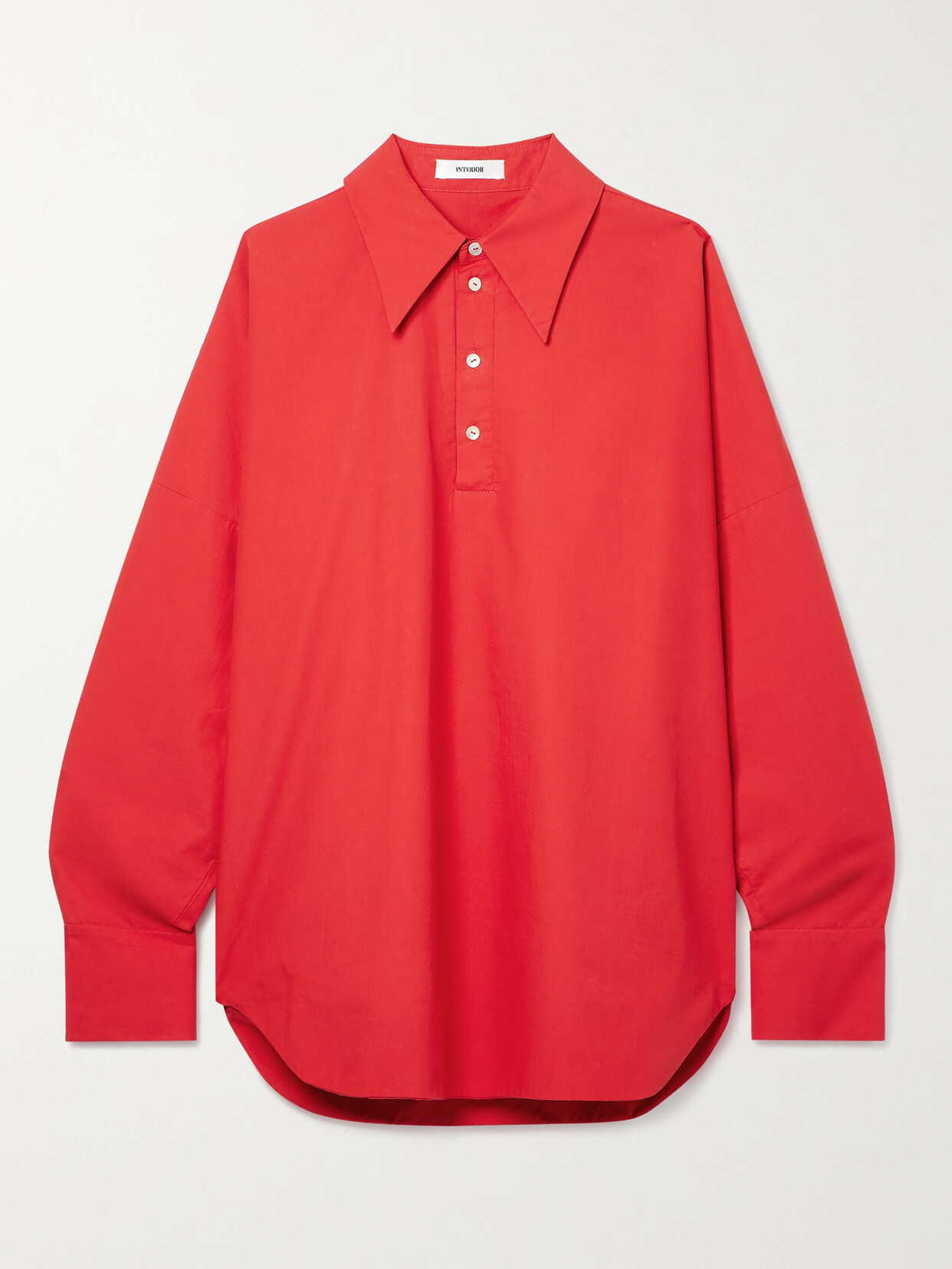 INTERIOR - The Regatta Oversized Cotton-poplin Shirt - Red