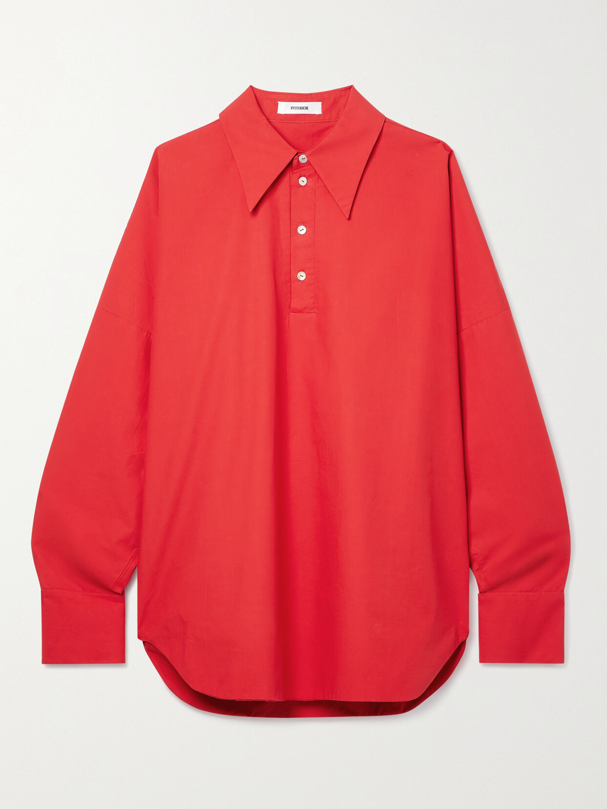 Interior - The Regatta Oversized Cotton-poplin Shirt - Red