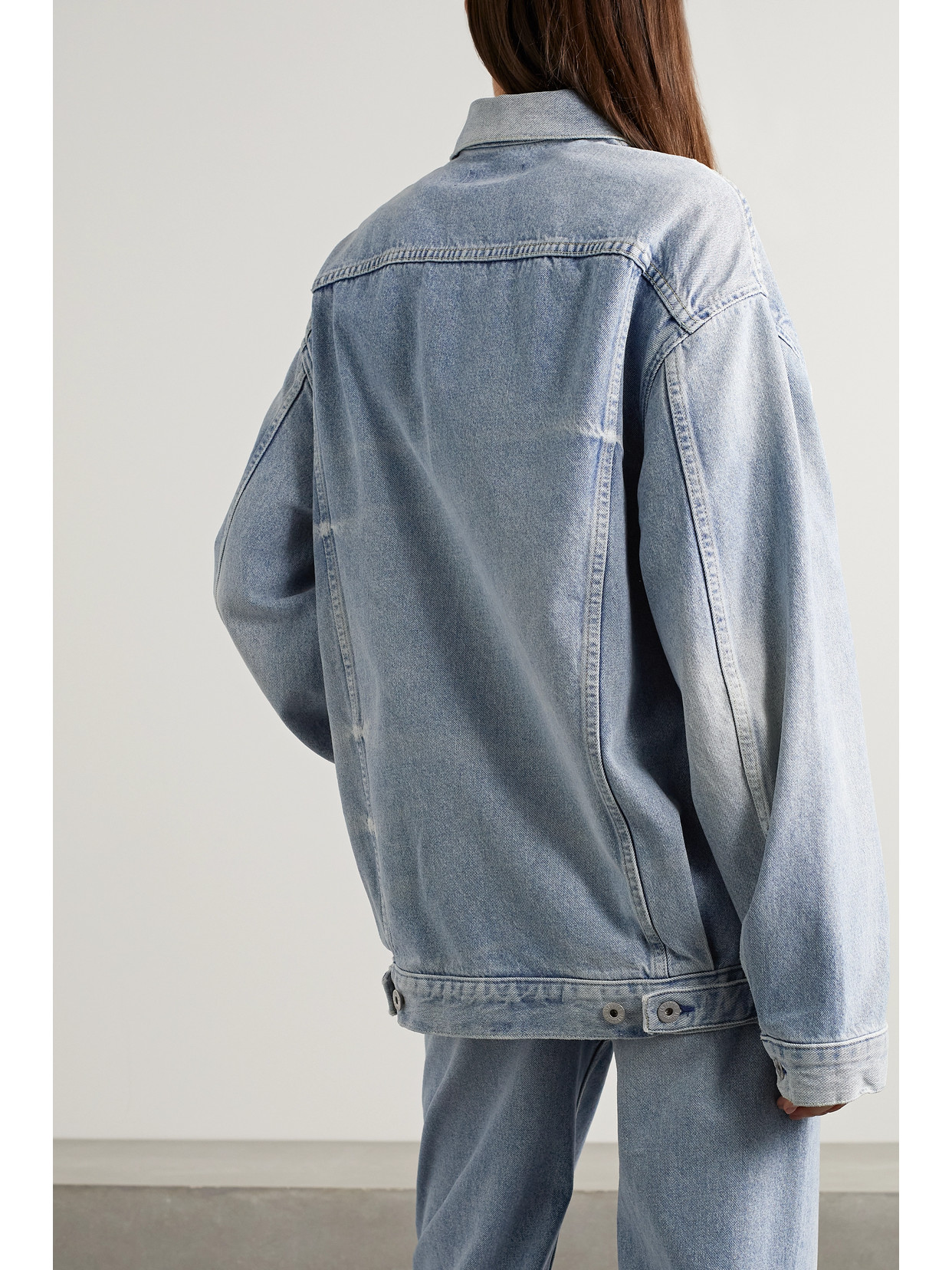 Interior Oversized Denim Jacket In Blue