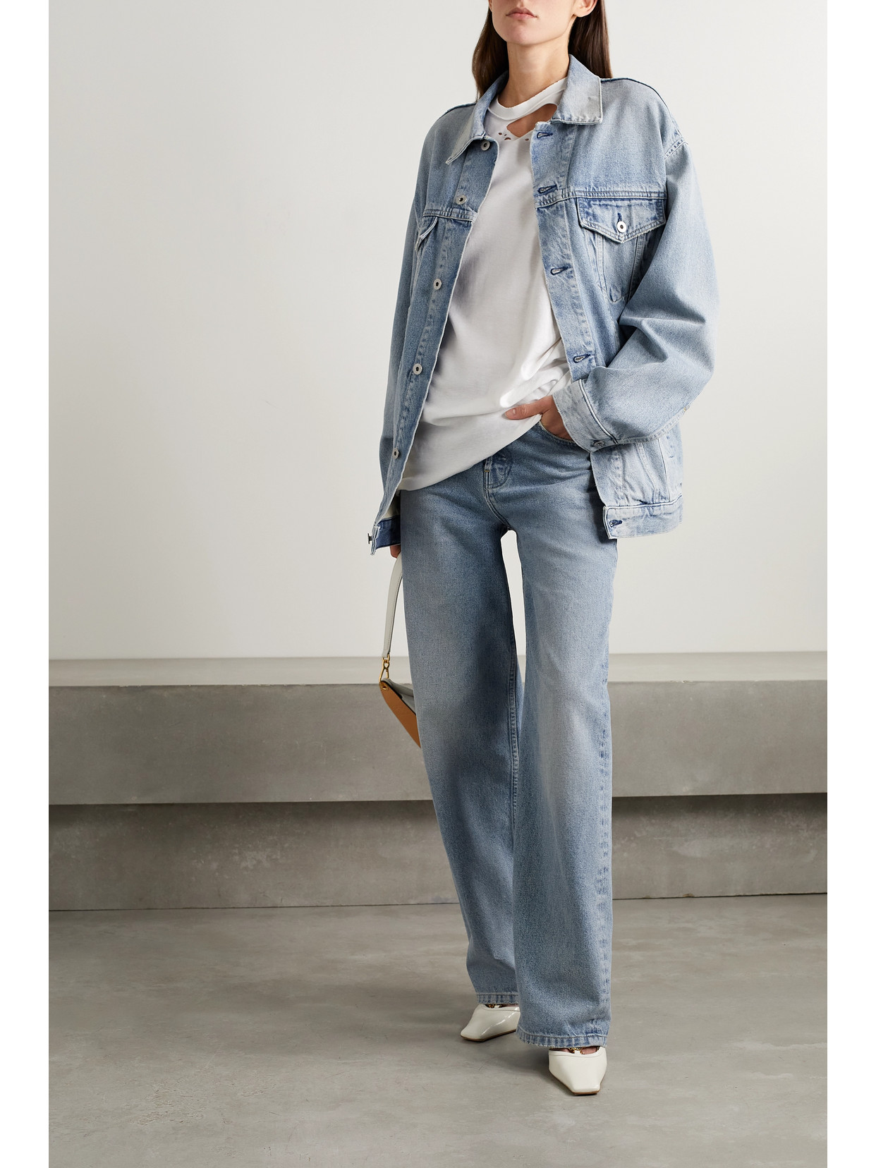 Interior Oversized Denim Jacket In Blue