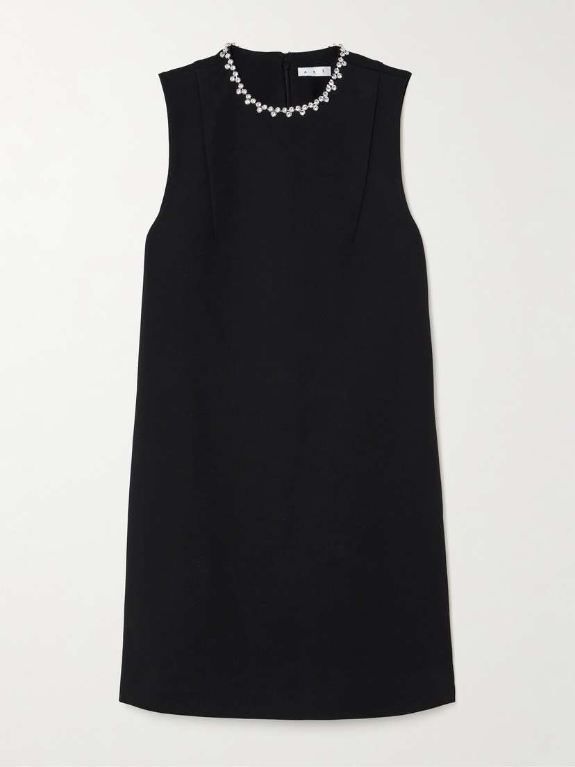 AREA Crystal-embellished Cutout Stretch-ponte Mini Dress - x large