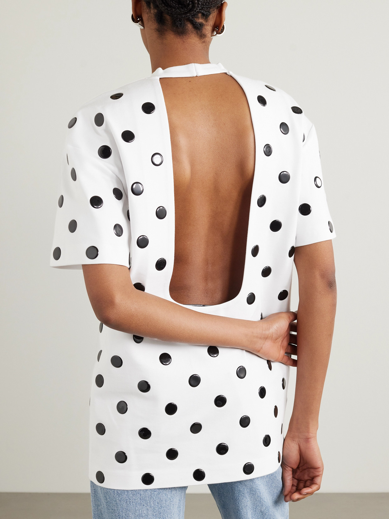 Crystal-Embellished Appliquéd Jersey T-Shirt