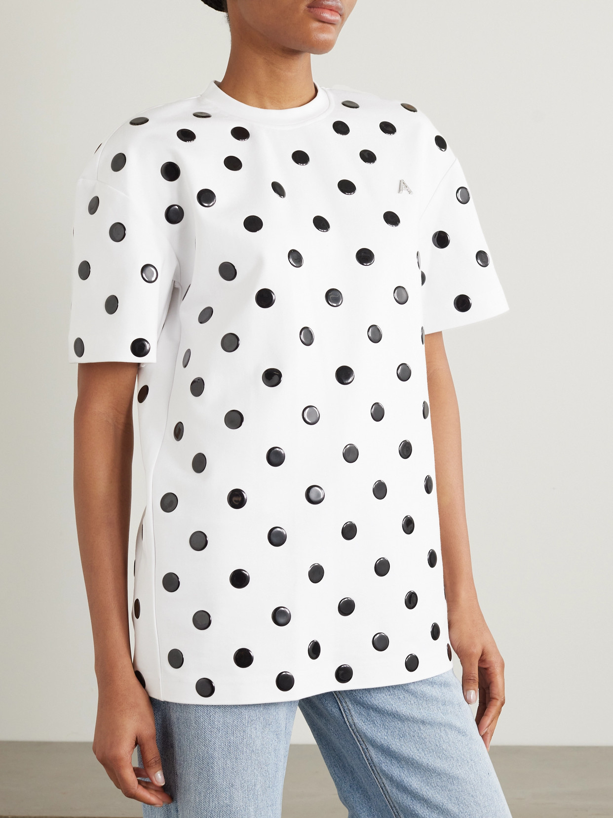 Crystal-Embellished Appliquéd Jersey T-Shirt