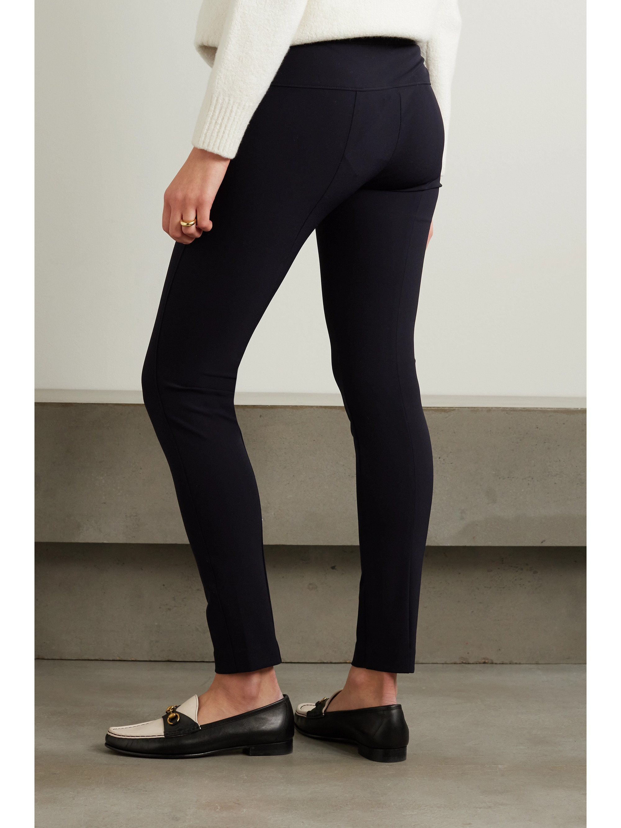 Veronica Beard Grosgrain-trimmed stretch-scuba leggings thumbnail