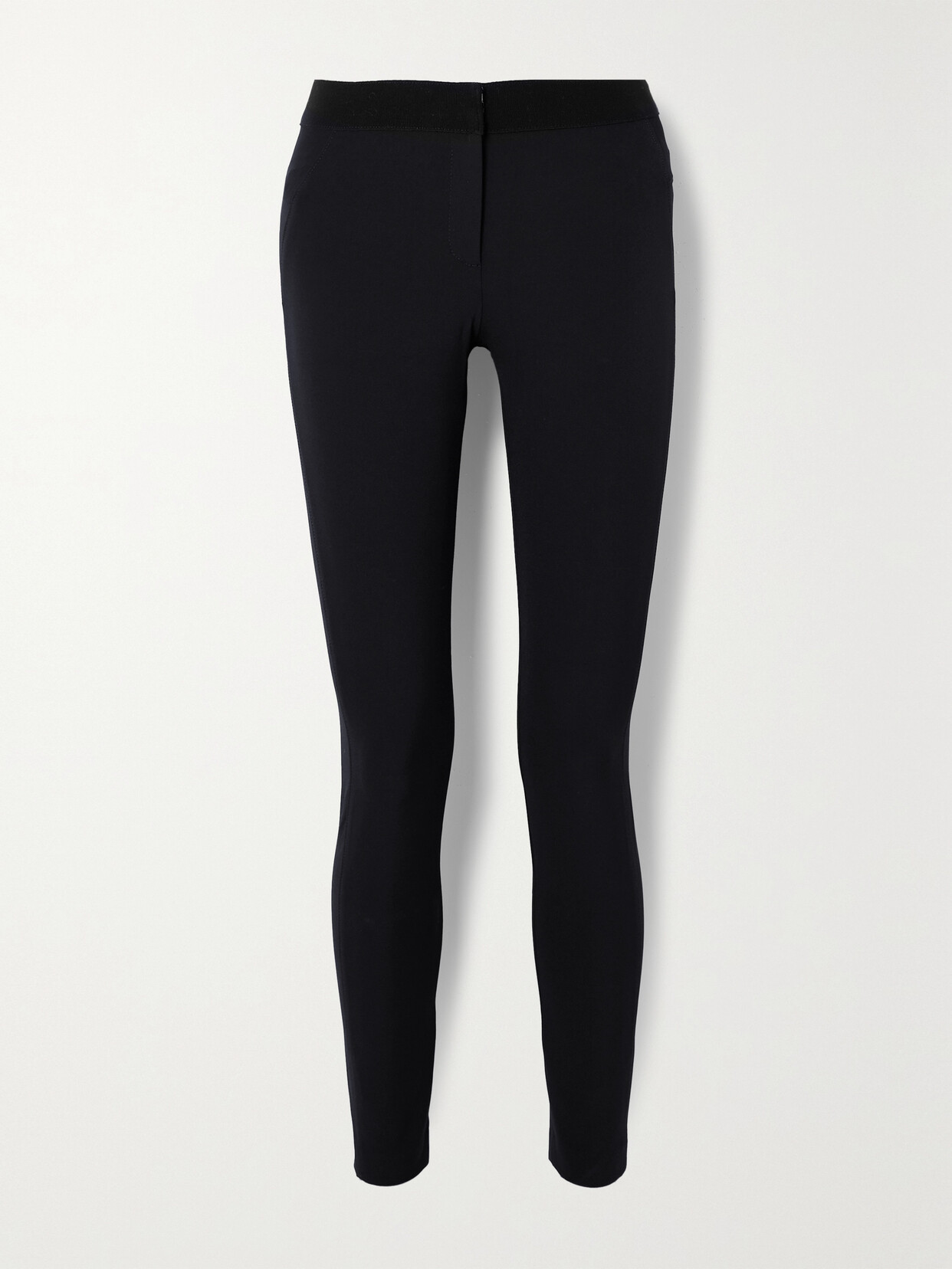 Veronica Beard Grosgrain-trimmed Stretch-scuba Leggings - Blue
