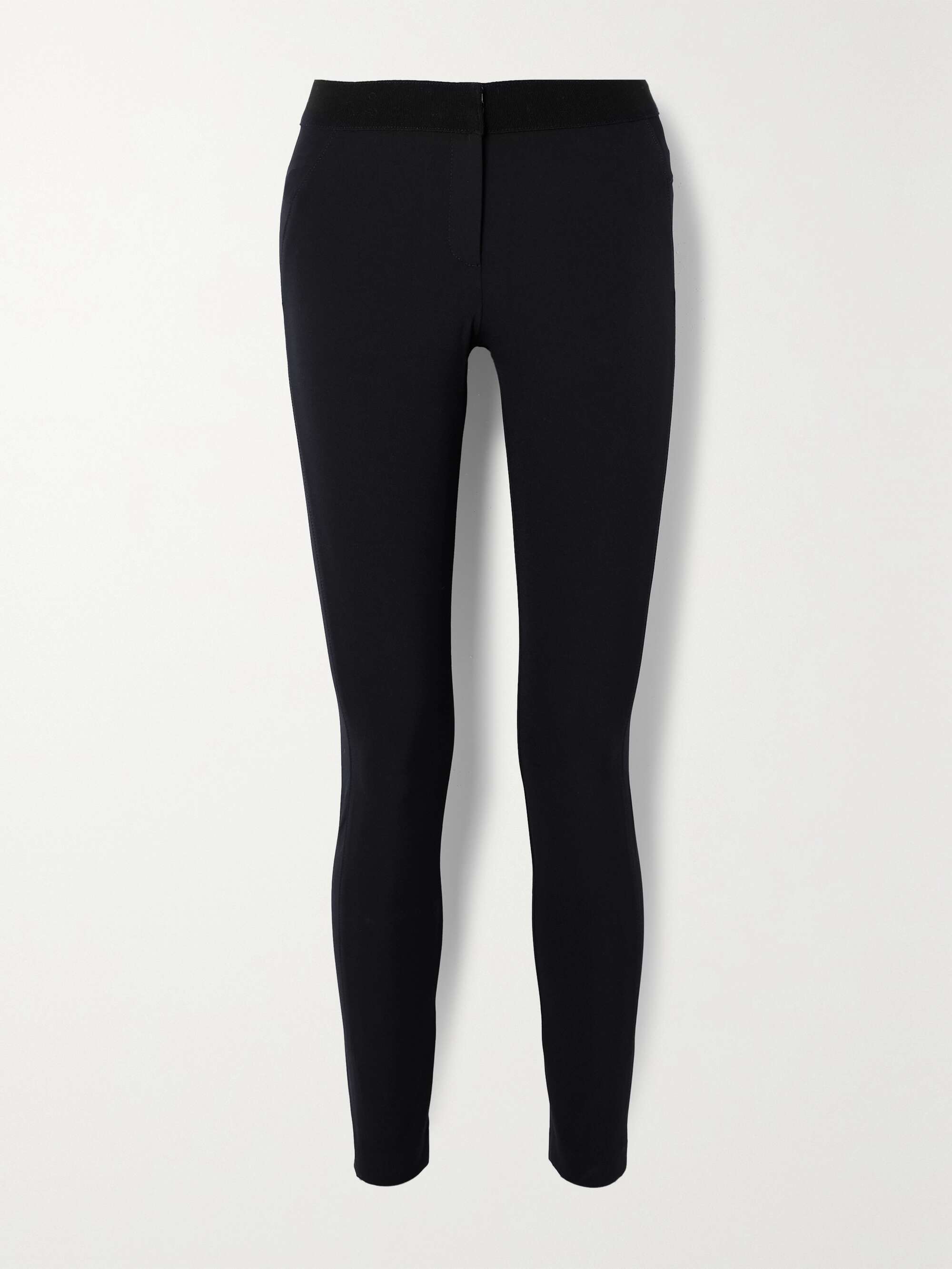 Grosgrain-trimmed stretch-scuba leggings