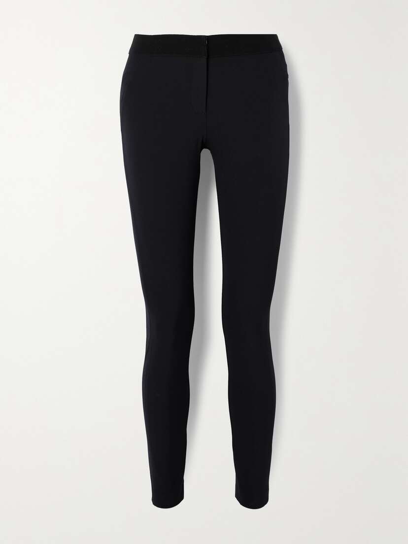 Veronica Beard Grosgrain-trimmed Stretch-scuba Leggings