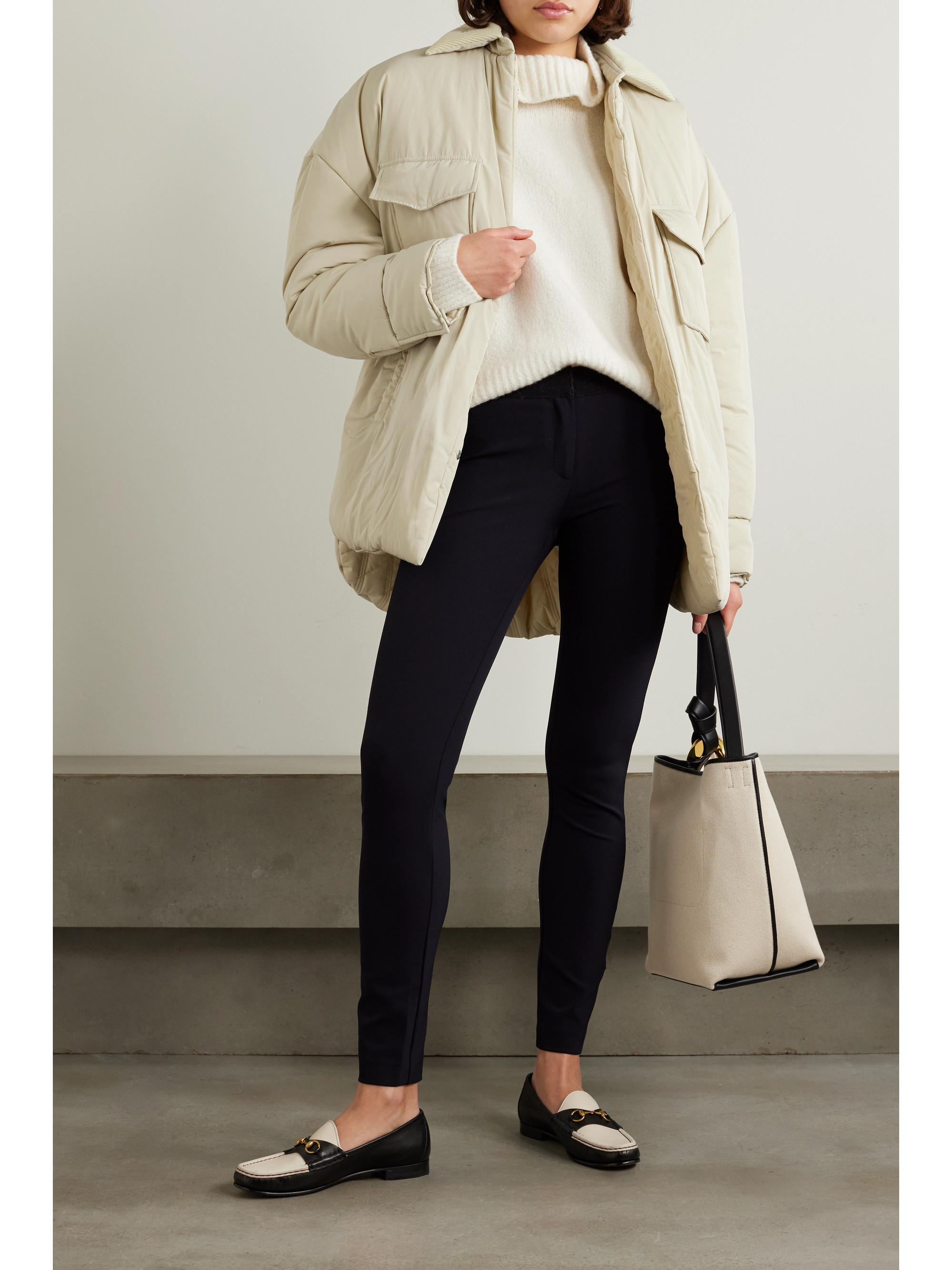 Veronica Beard Grosgrain-trimmed stretch-scuba leggings thumbnail