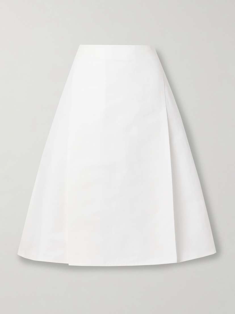 Marni Pleated Cotton Midi Skirt