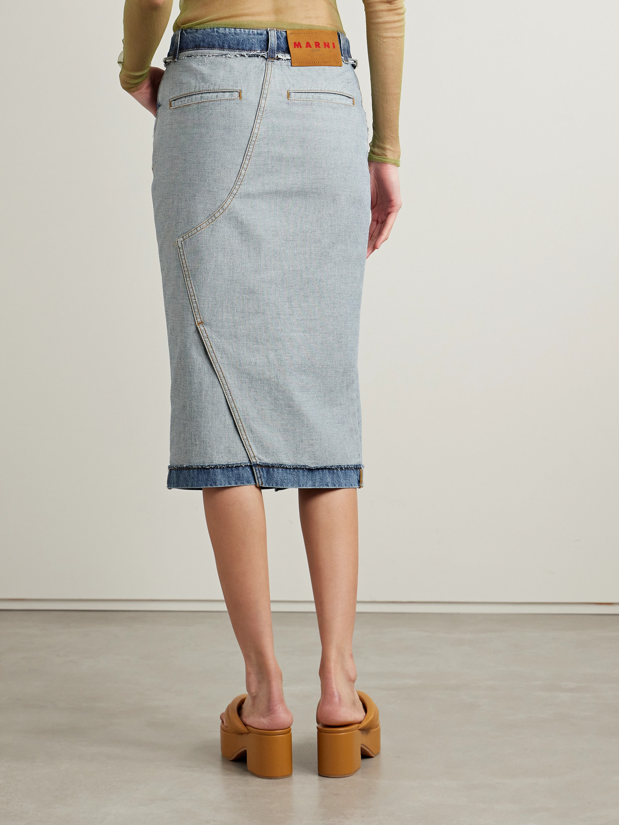 Frayed Denim Midi