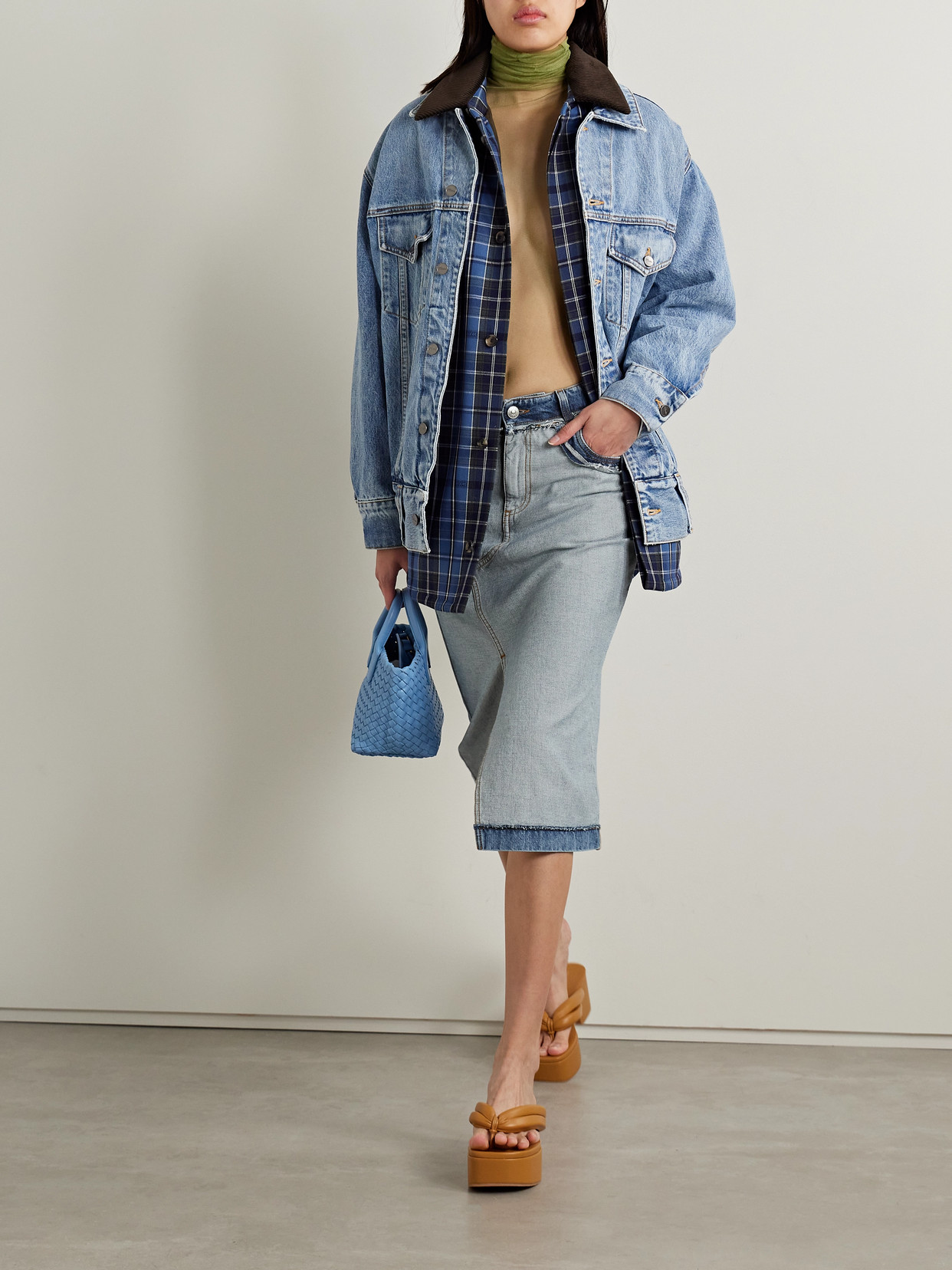Frayed Denim Midi