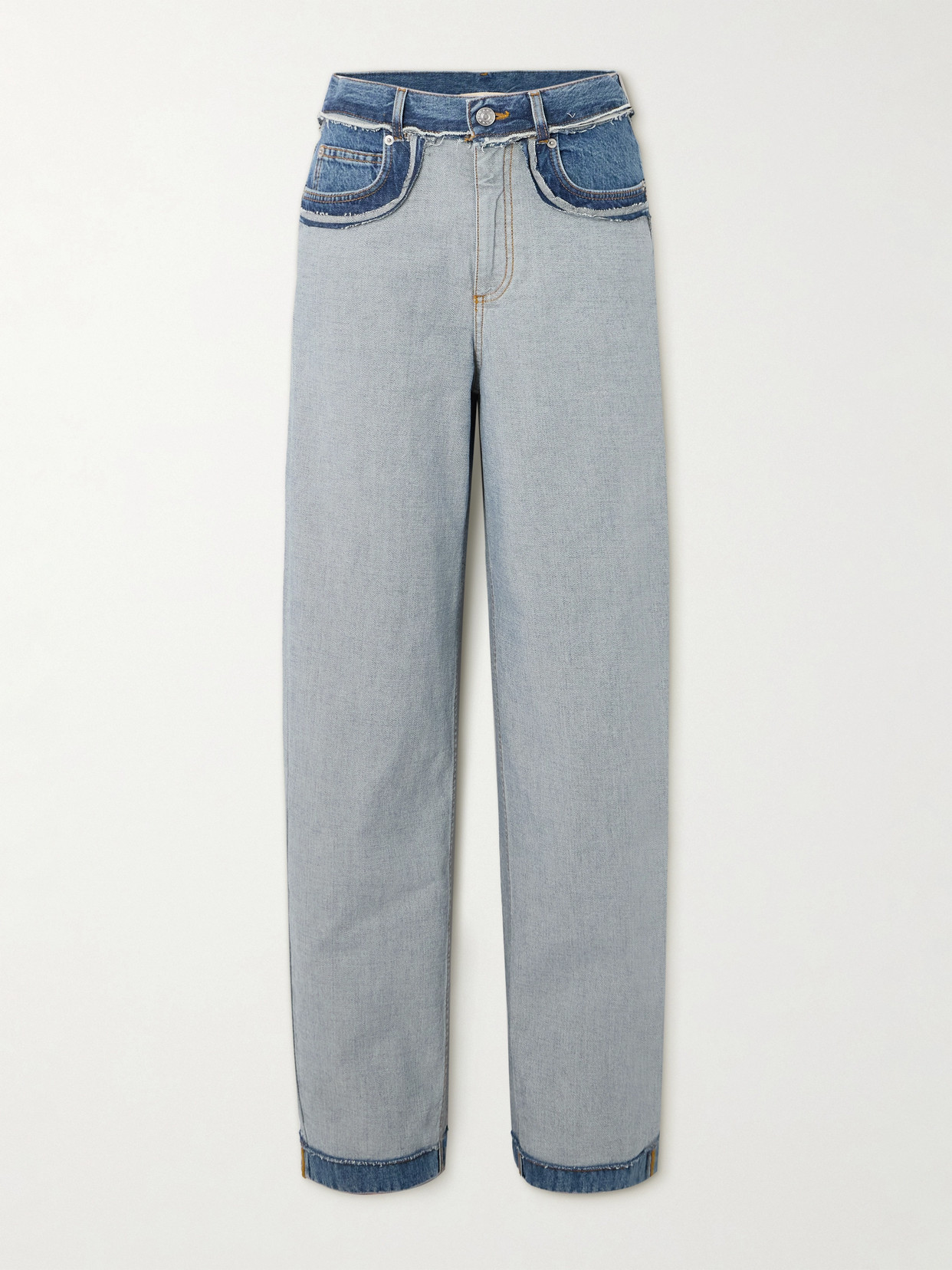 Marni Panelled Mid-rise Wide-leg Jeans In Blue