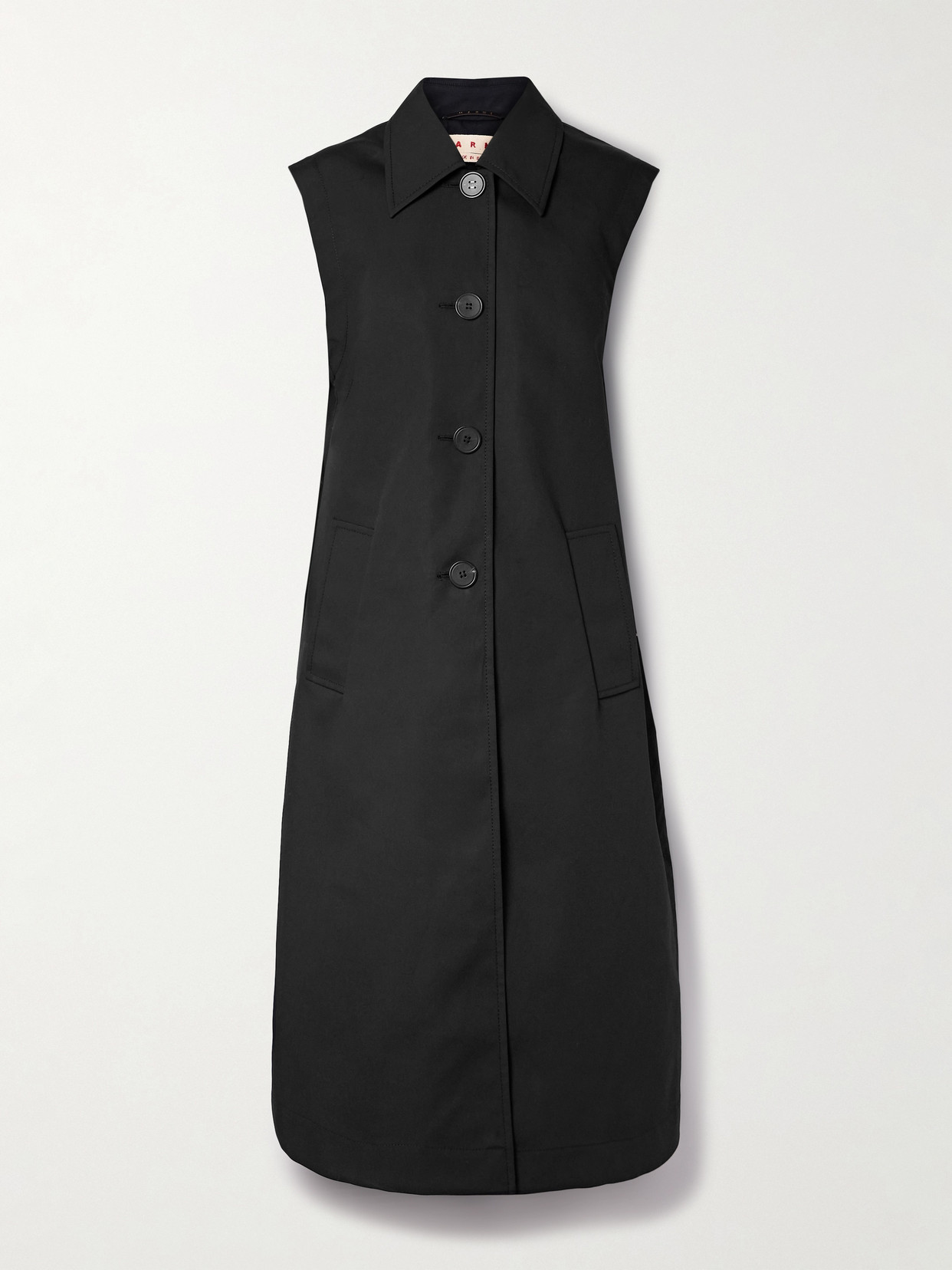 Marni Cotton-cady Midi Dress In Black