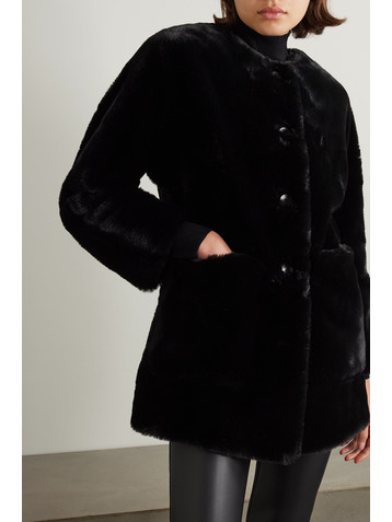 Proenza Schouler White Label Penelope asymmetric faux-fur coat