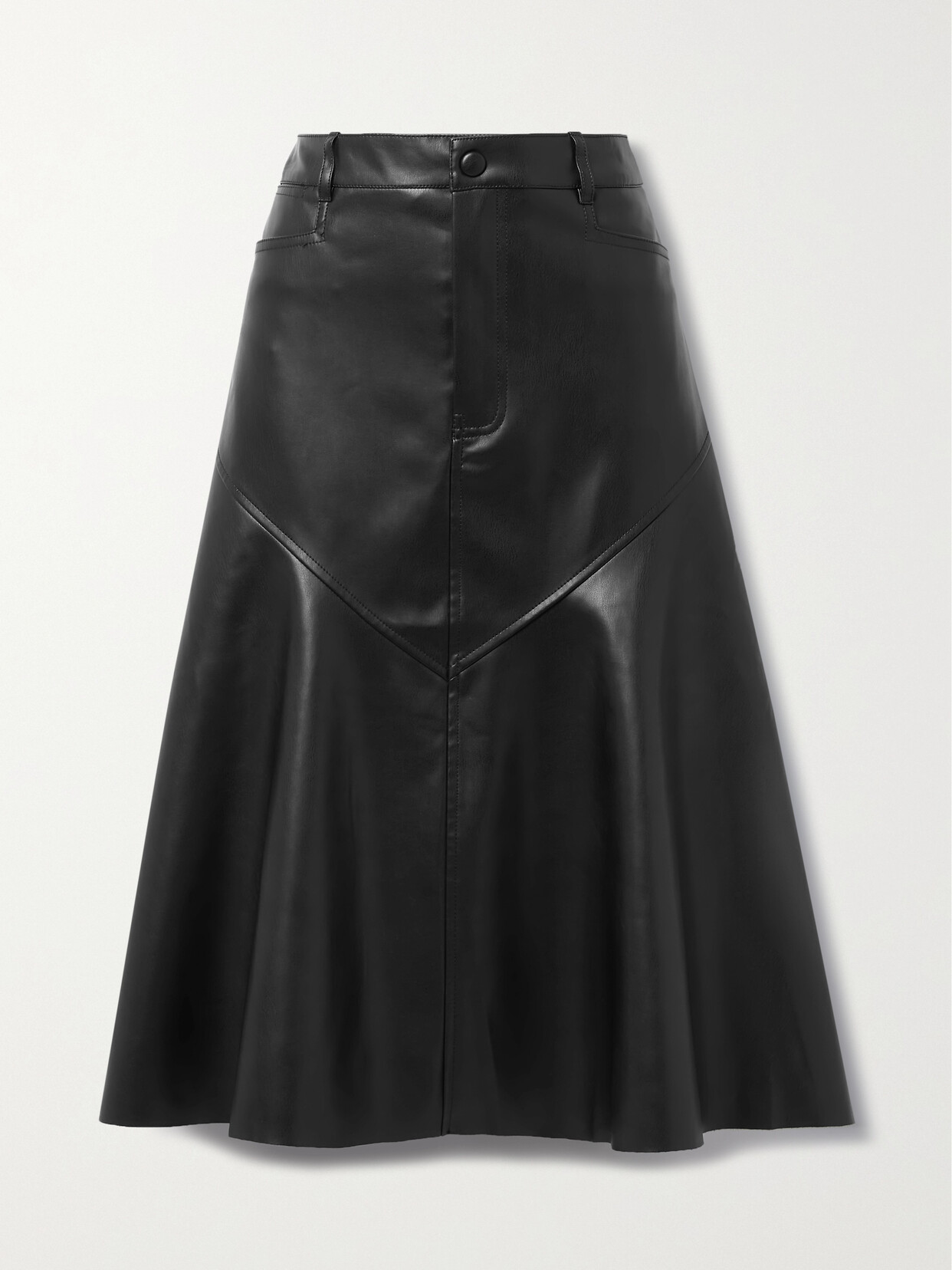 Proenza Schouler White Label Jesse Paneled Vegan Leather Midi Skirt In Black