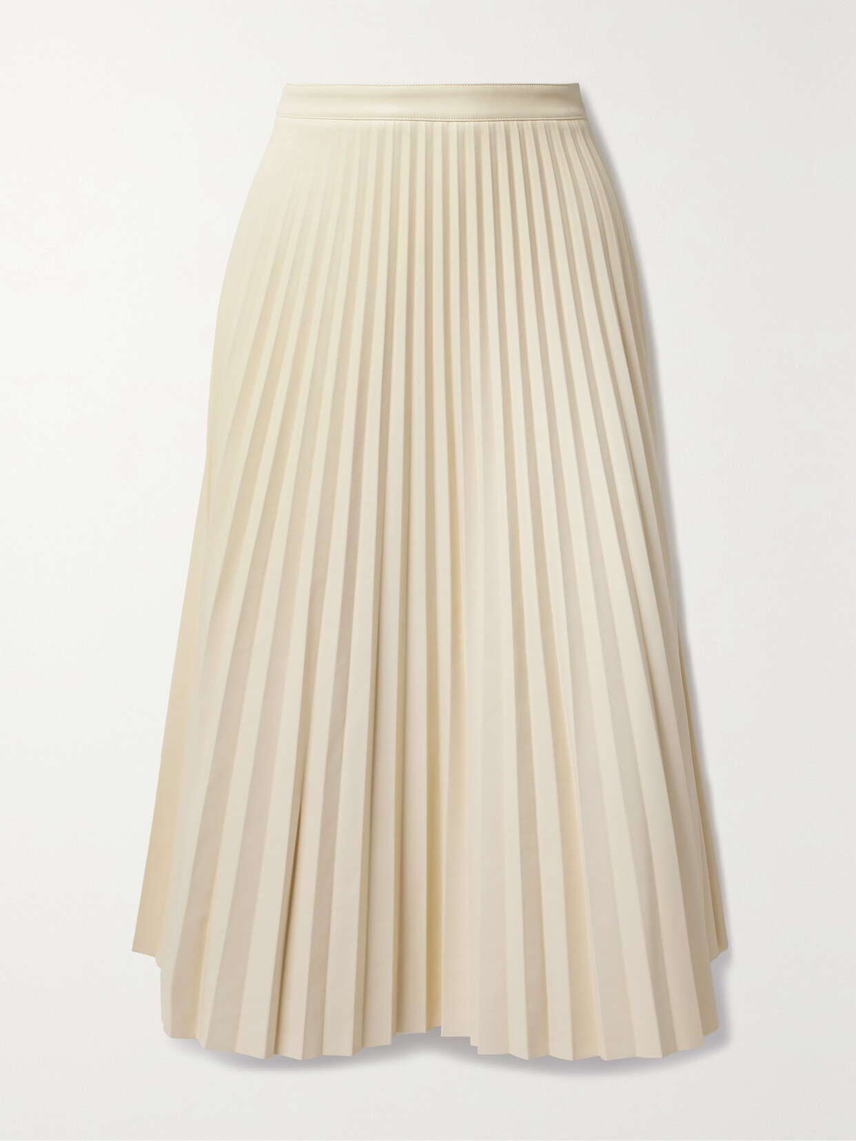 Proenza Schouler White Label Daphne Pleated Vegan Leather Midi Skirt In Neutrals