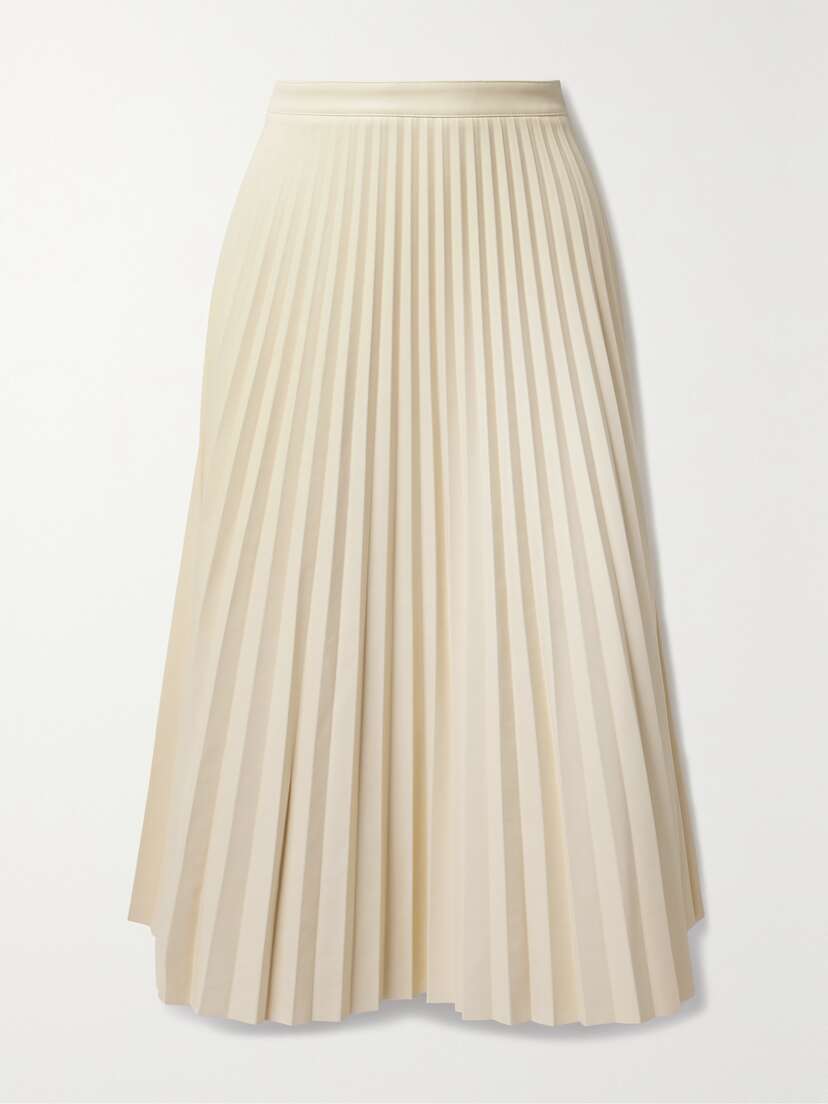 Proenza Schouler White Label Daphne Pleated Vegan Leather Midi Skirt