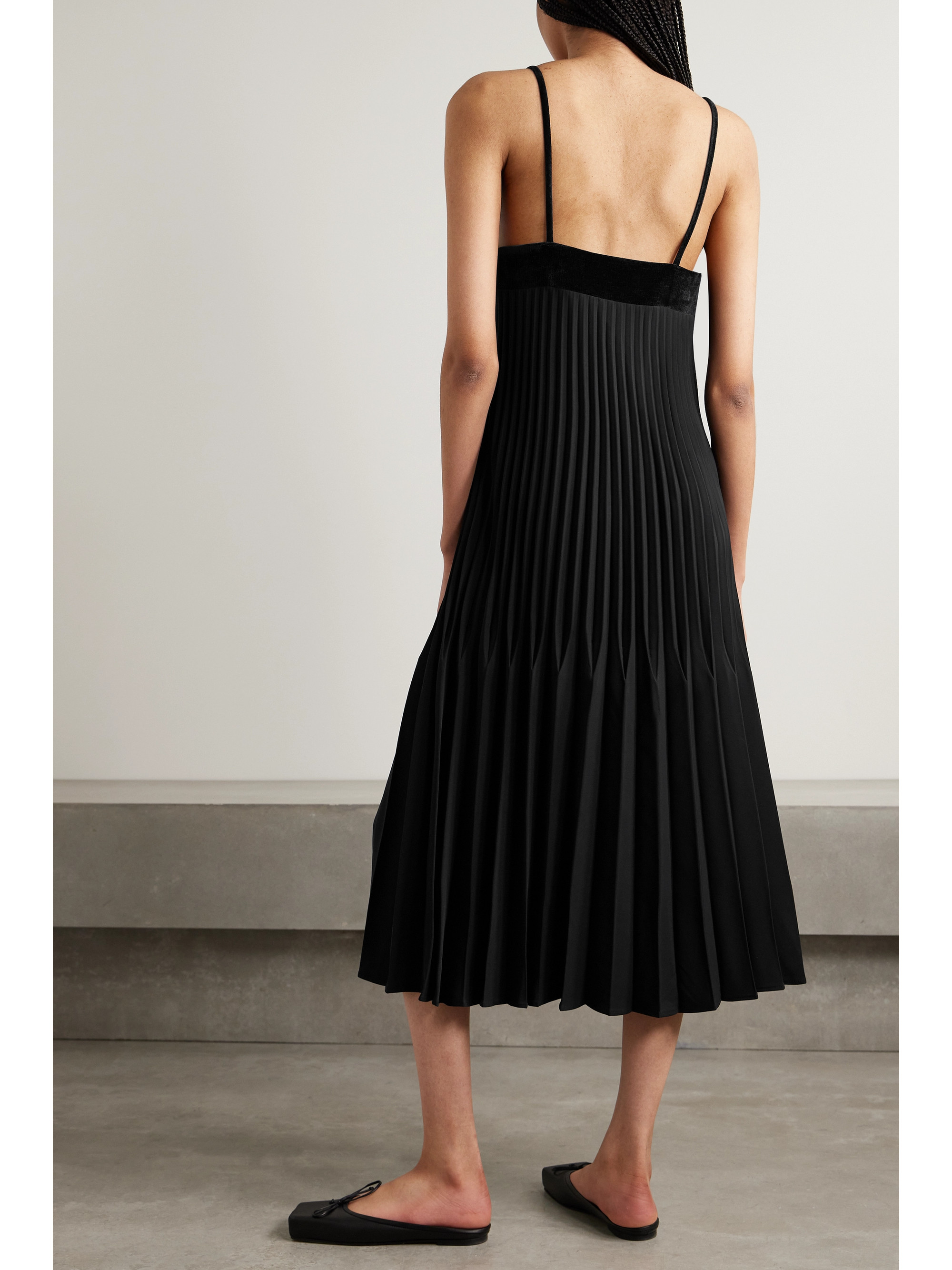 Proenza Schouler White Label - Wren velvet-trimmed pleated