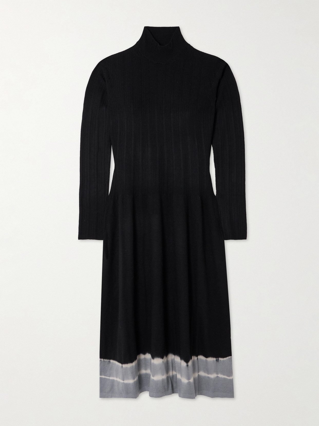 Proenza Schouler White Label Lila Tie-dyed Wool Turtleneck Midi Dress - Black