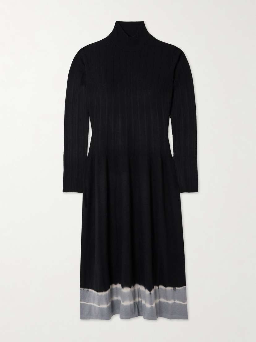 Proenza Schouler White Label Lila Tie-dyed Wool Turtleneck Midi Dress - x large