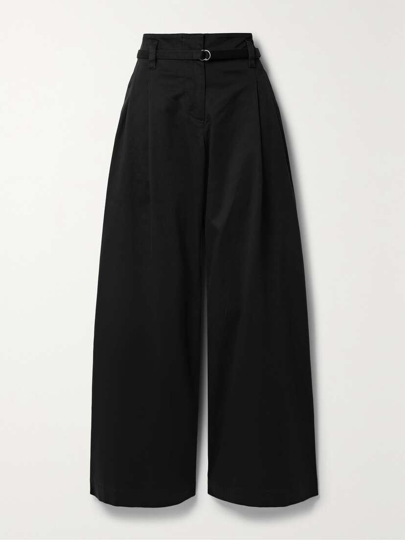 Proenza Schouler White Label Raver Belted Cotton-blend Twill Wide-leg Pants