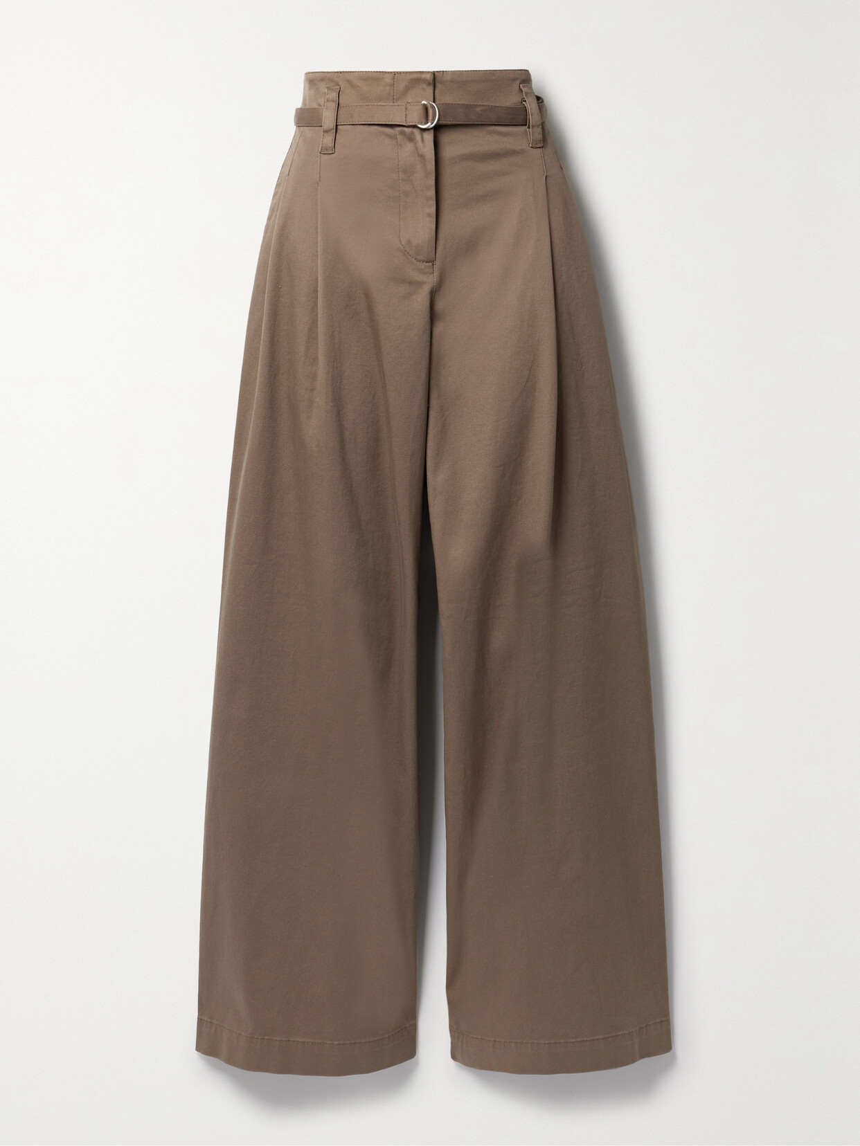 Proenza Schouler White Label - Raver Belted Cotton-blend Twill Wide-leg Pants - Brown