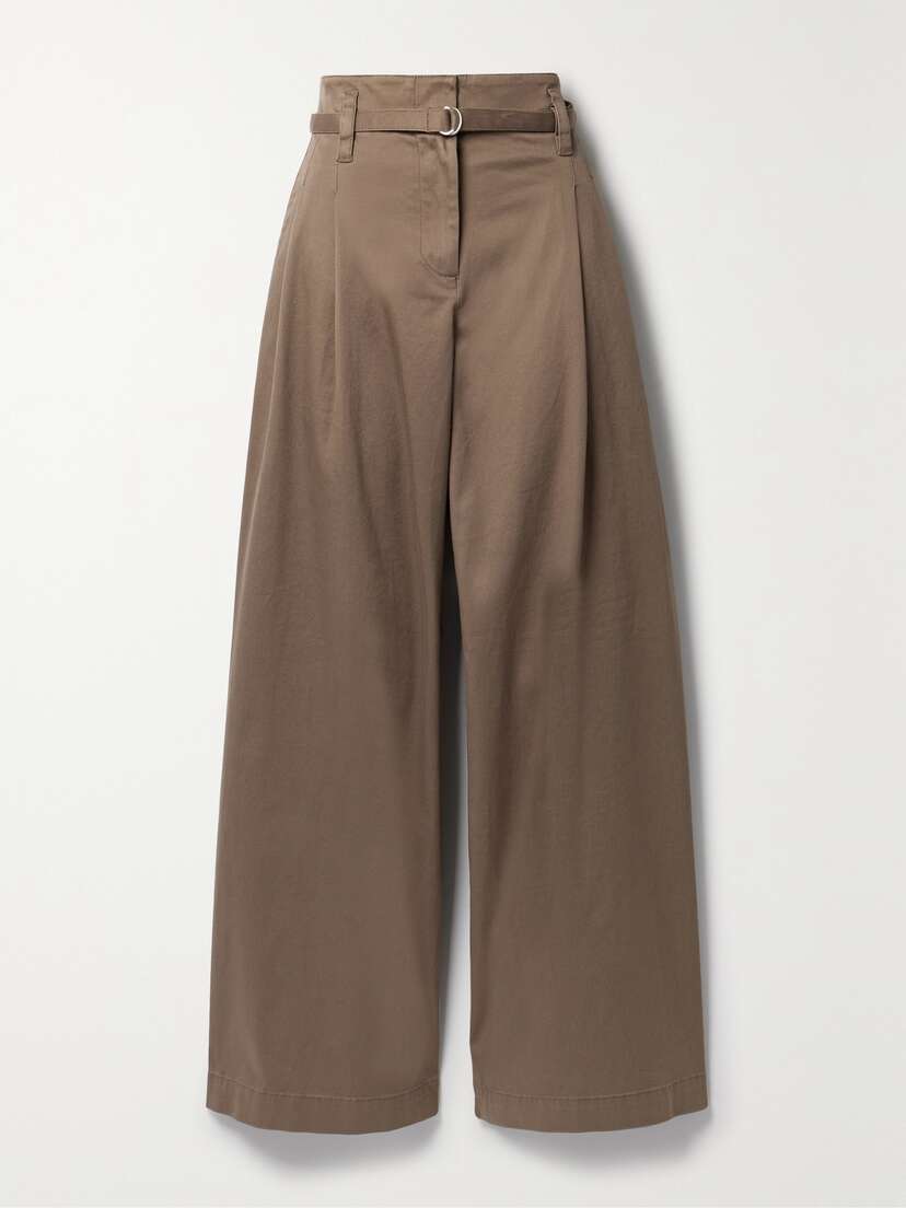 Proenza Schouler White Label Raver Belted Cotton-blend Twill Wide-leg Pants