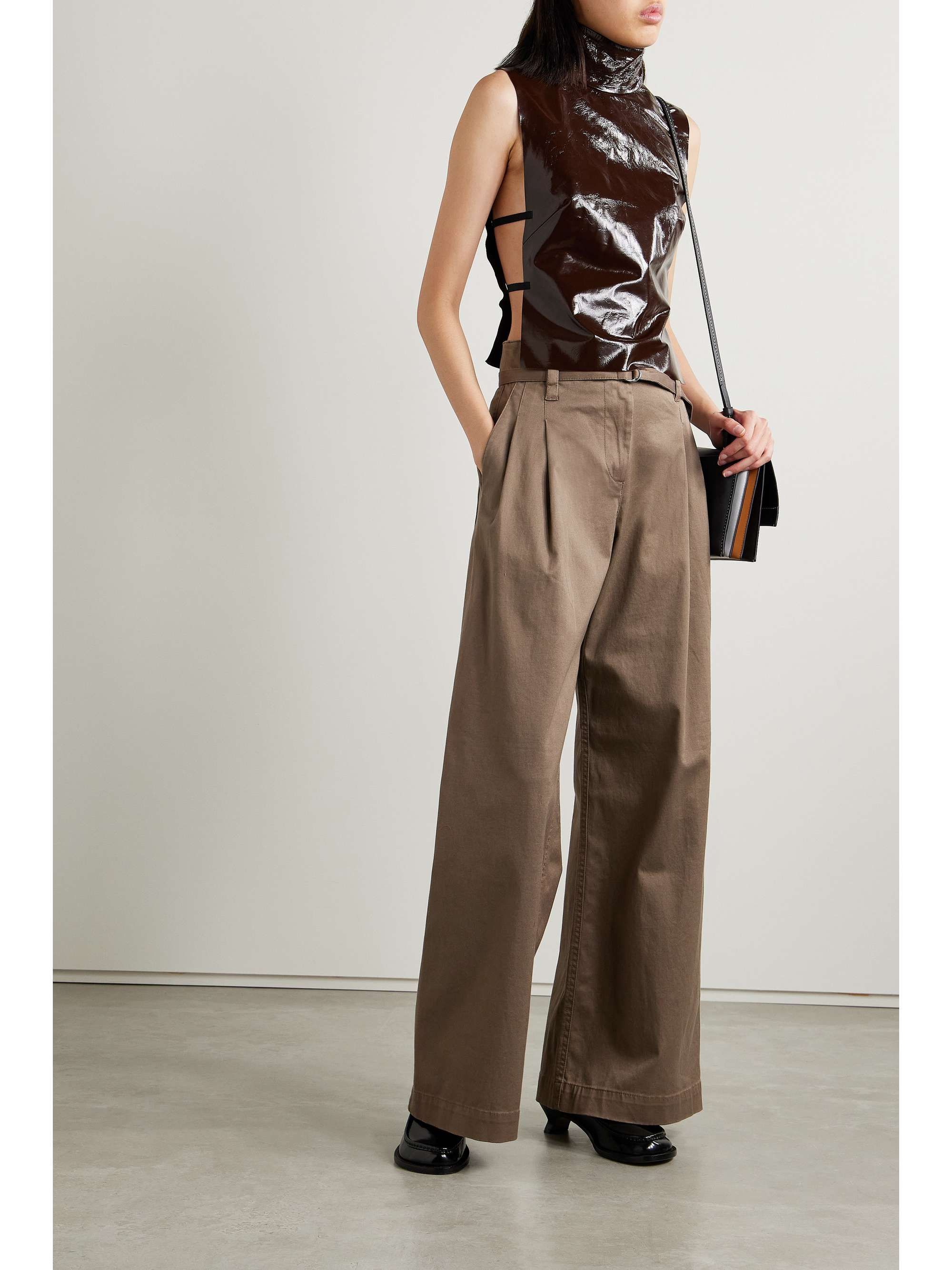 PROENZA SCHOULER WHITE LABEL Raver belted cotton-blend twill wide