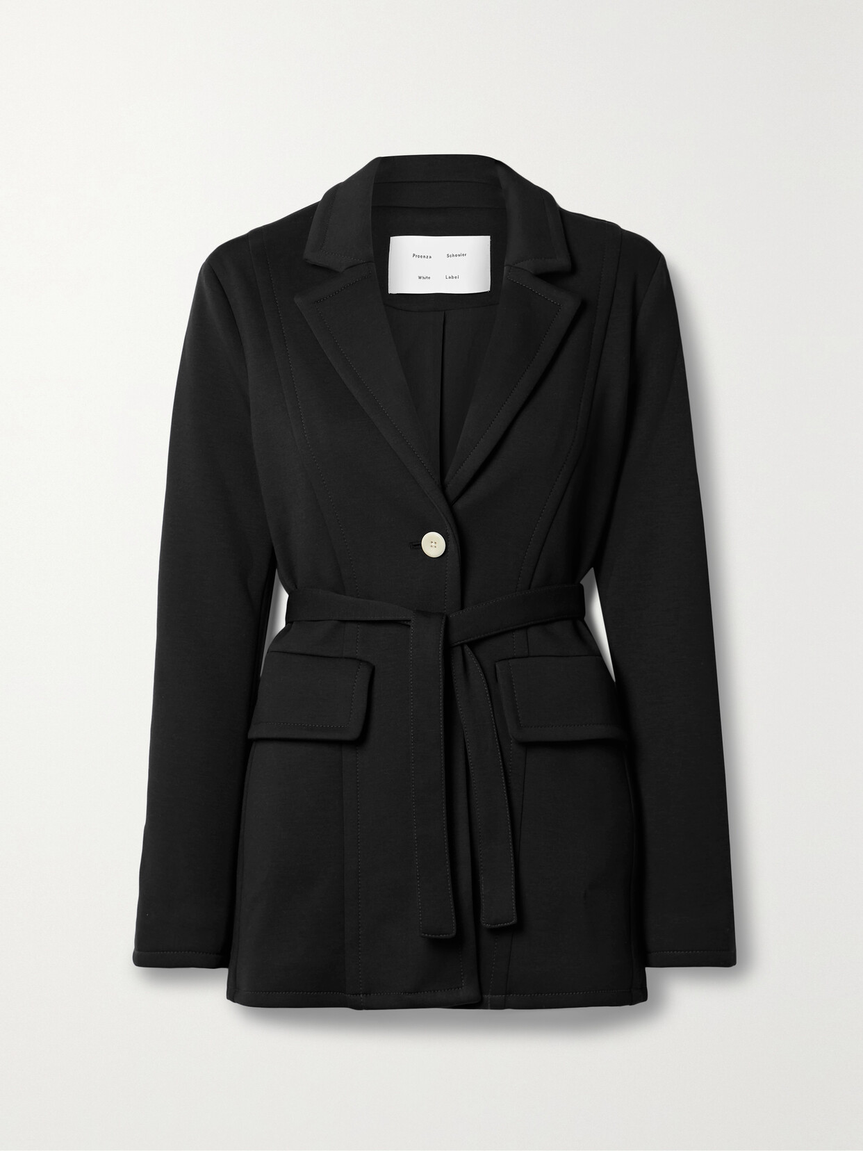 Proenza Schouler White Label - Margot Belted Stretch-jersey Blazer - Black