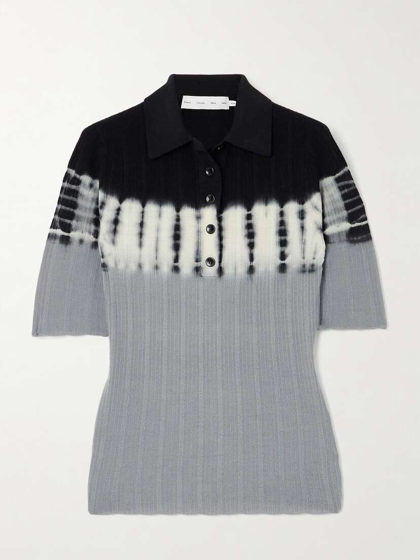Proenza Schouler White Label Louisa Printed Wool Polo Shirt