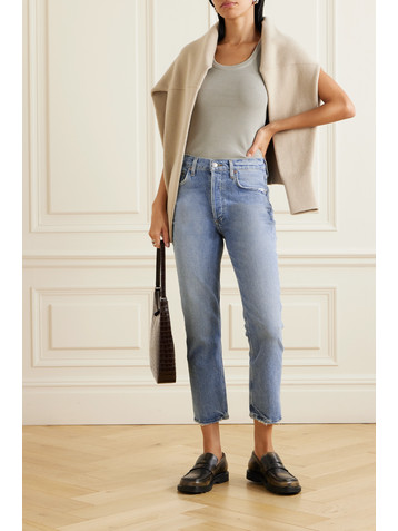 Agolde Riley cropped high-rise straight-leg organic jeans