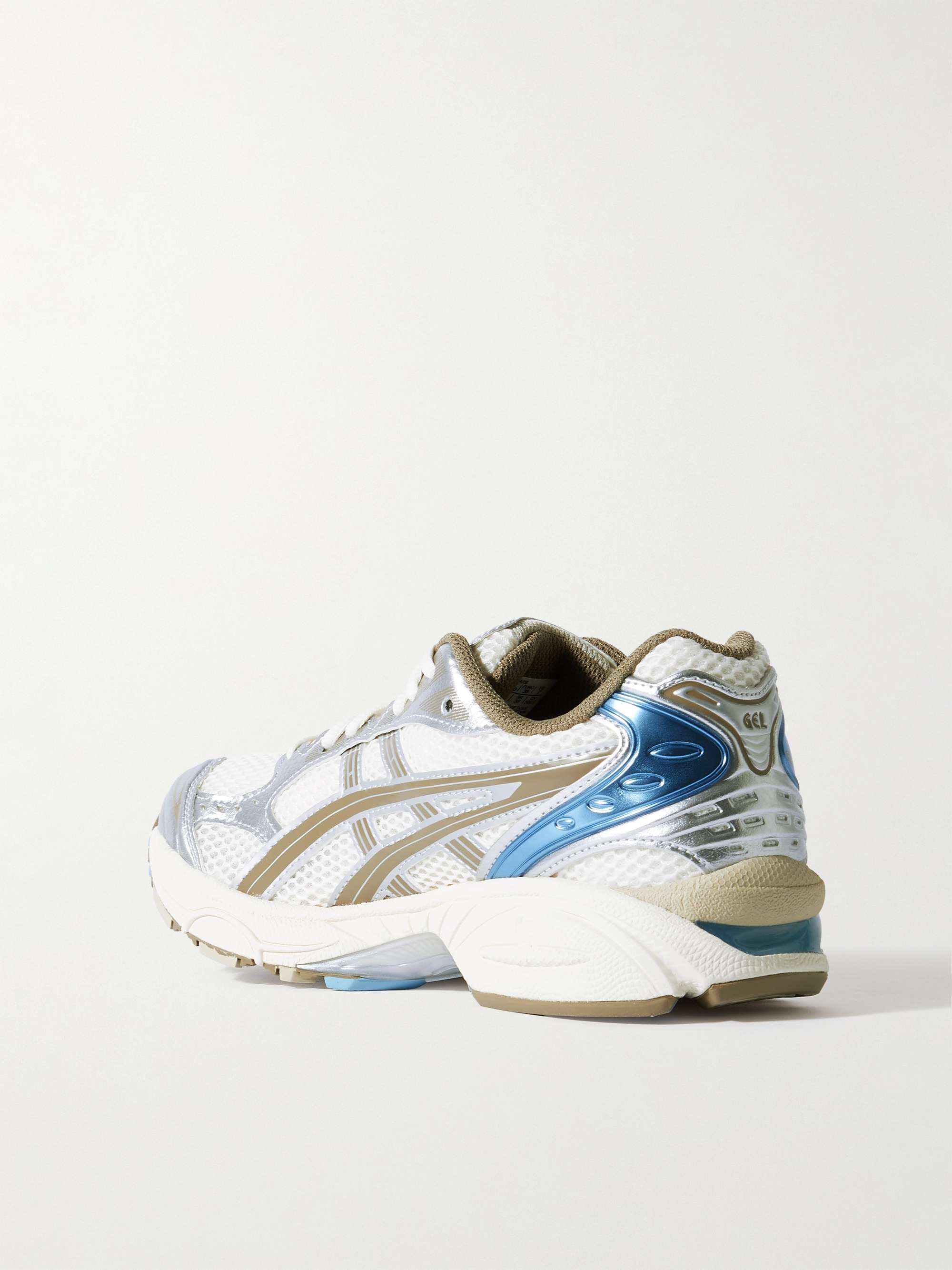 ASICS GEL-KAYANO 14 metallic faux leather-trimmed mesh sneakers