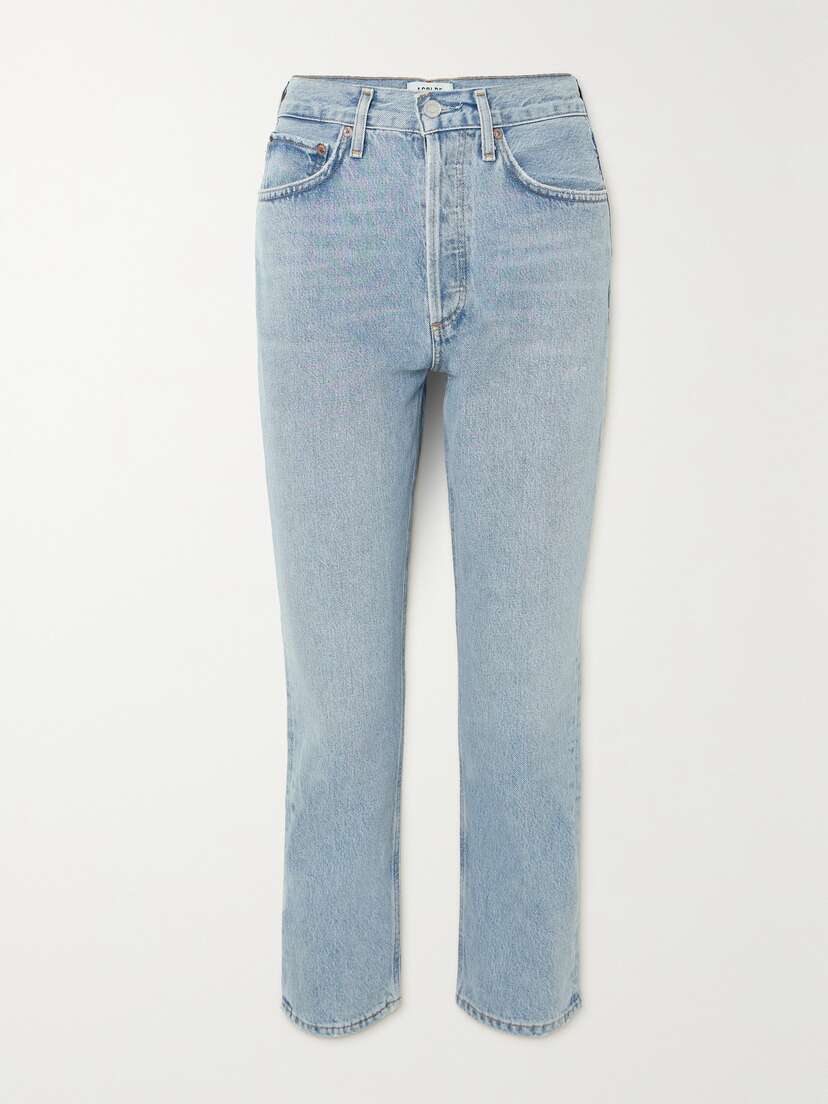 AGOLDE Riley Cropped High-rise Straight-leg Organic Jeans