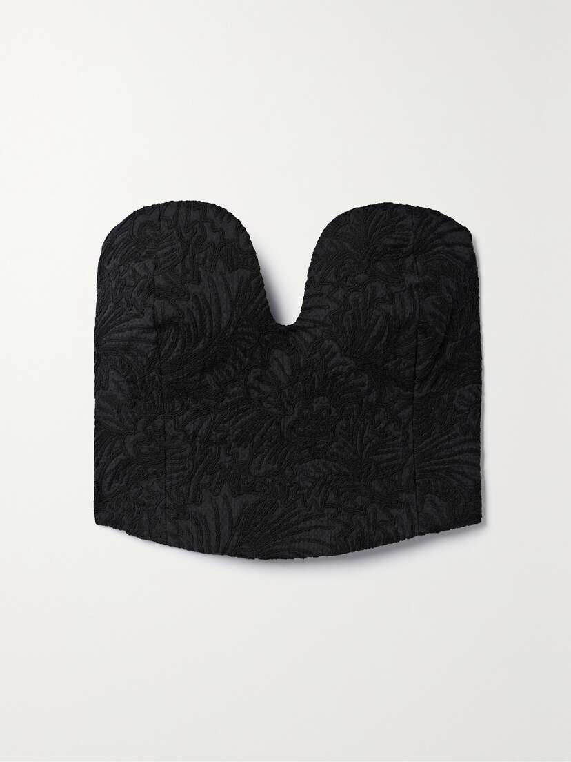 Mara Hoffman + Net Sustain Liya Cropped Strapless Embroidered Organic Cotton Bustier Top