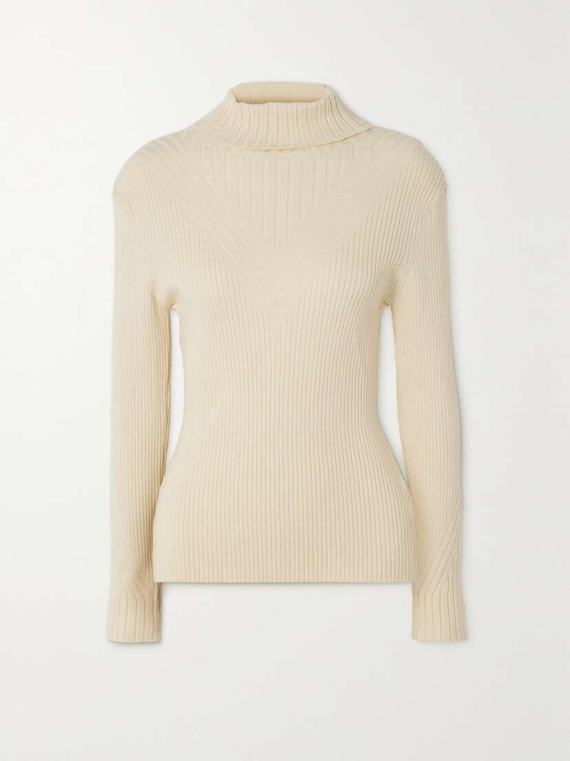 Varley Esme Ribbed-knit Turtleneck Top - x large