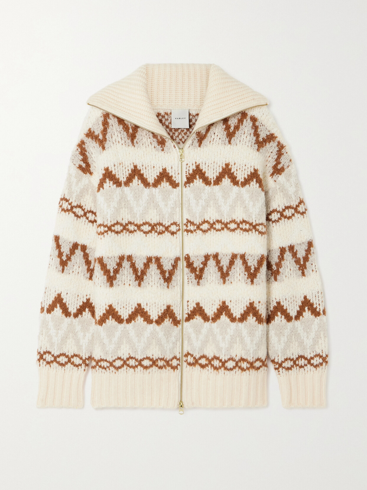 VARLEY BROOKE FAIR ISLE JACQUARD-KNIT JACKET