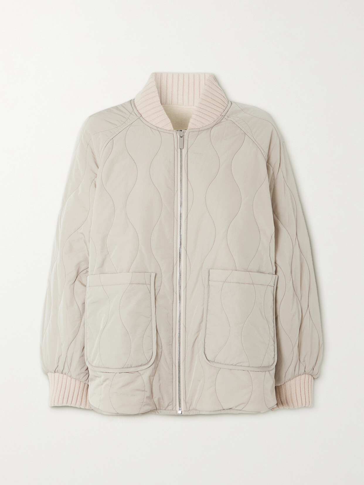 Varley - Reno Reversible Jersey And Quilted Shell Bomber Jacket - Ivory