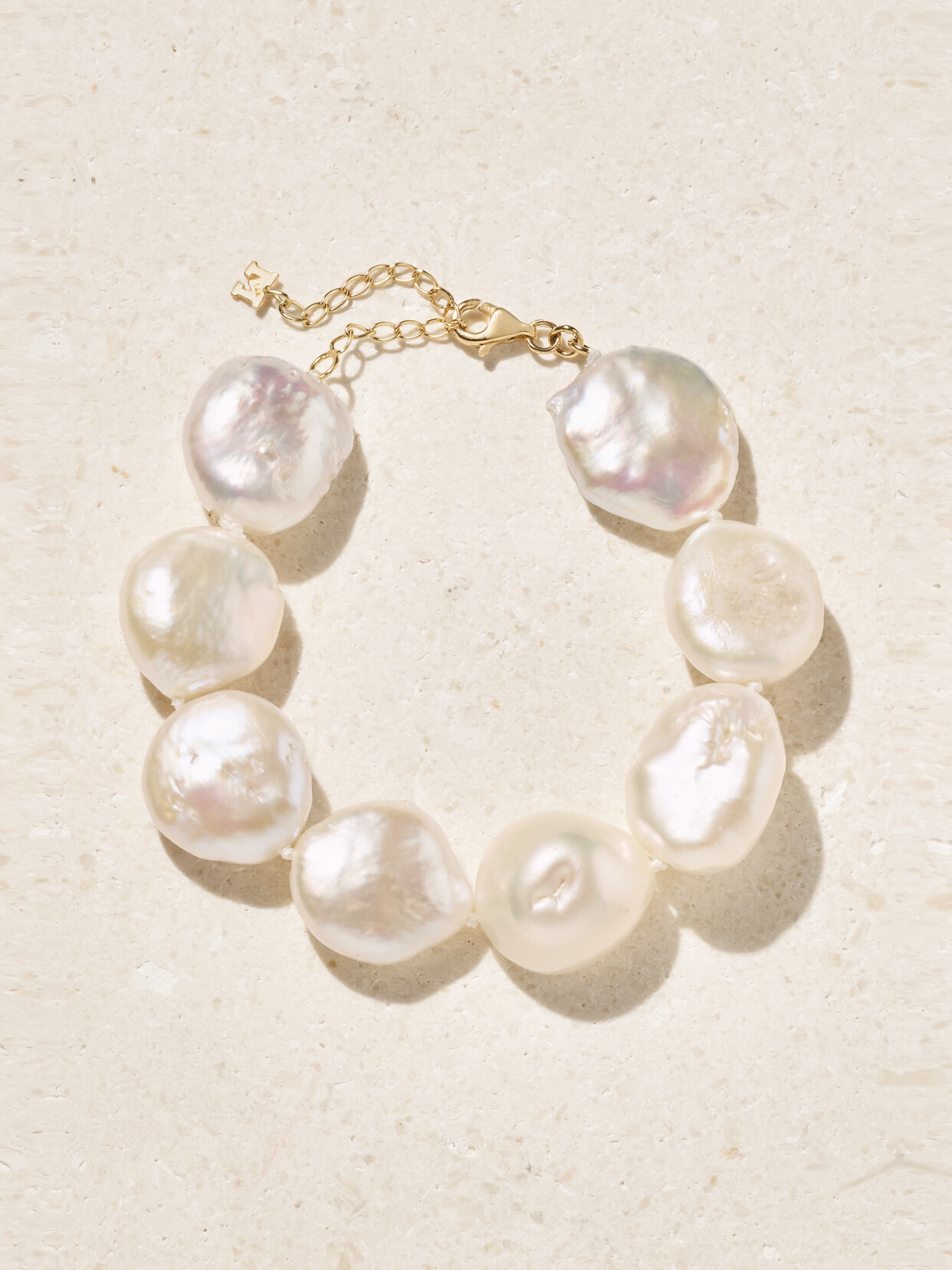 Mateo 14-karat Gold Pearl Bracelet In Off-white