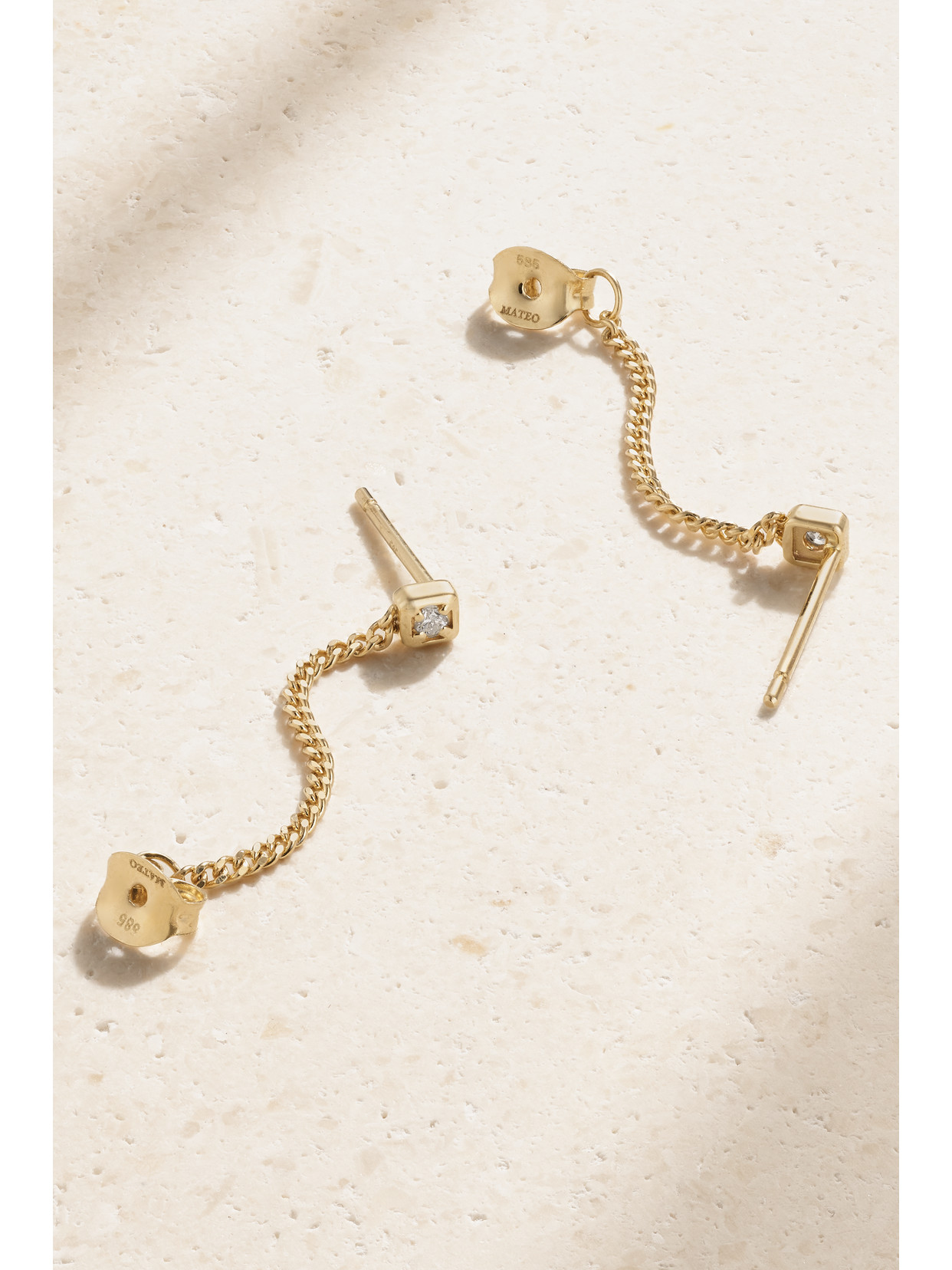 Shop Mateo 14-karat Gold Diamond Earrings